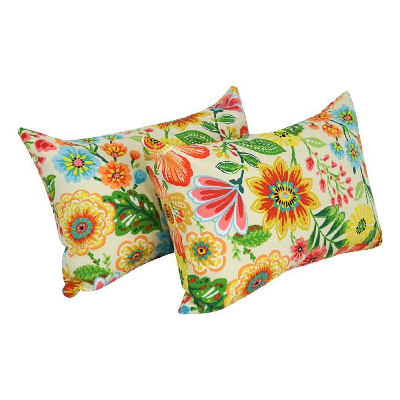 12 x 20 in. Rectangular Spun Poly Throw Pillows, Gregoire Chamomile - Set of 2