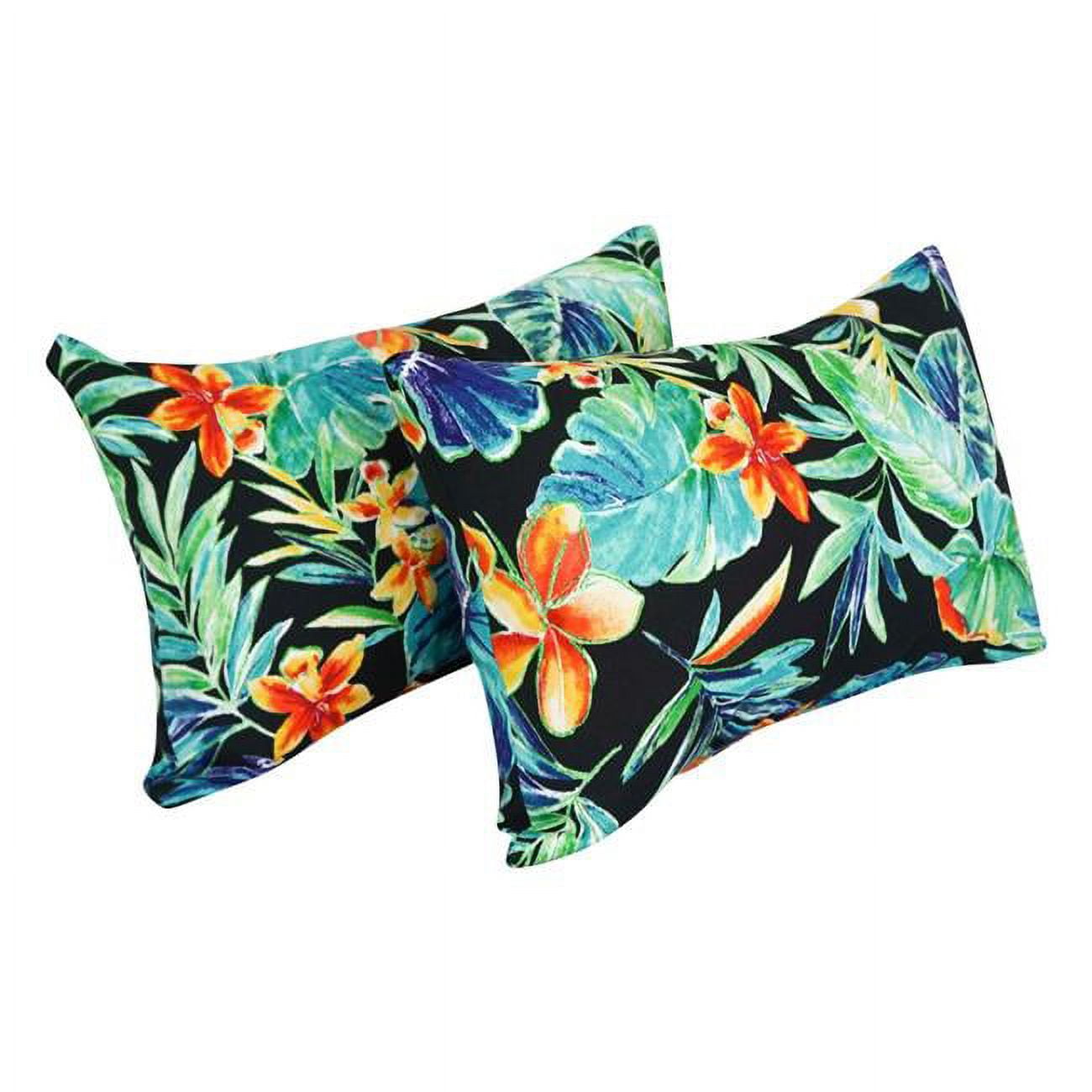 12 x 20 in. Rectangular Spun Poly Throw Pillows, Beachcrest Caviar - Set of 2