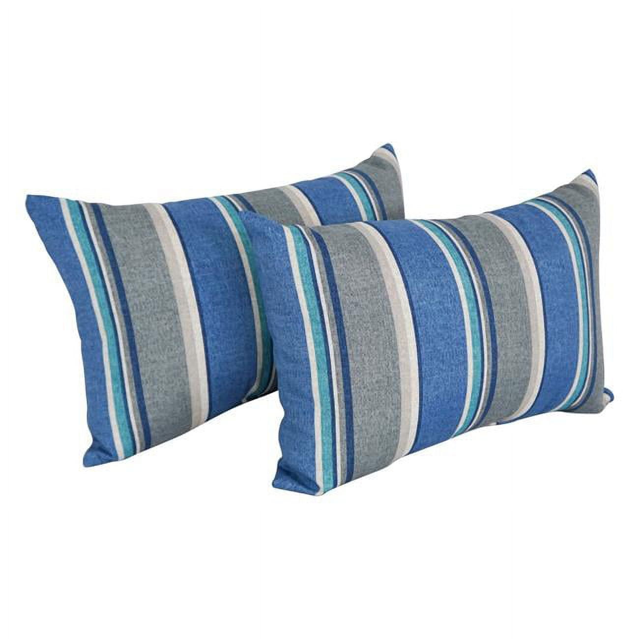 9911-S2-REO-66 12 x 20 in. Rectangular Spun Poly Throw Pillows, Sovaro Denim - Set of 2