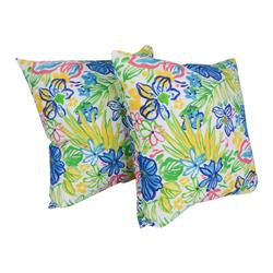 Picture of Blazing Needles 9913-S2-REO-57 Spun Polyester Outdoor Floor Pillows&#44; Valeda Bluebell - Set of 2