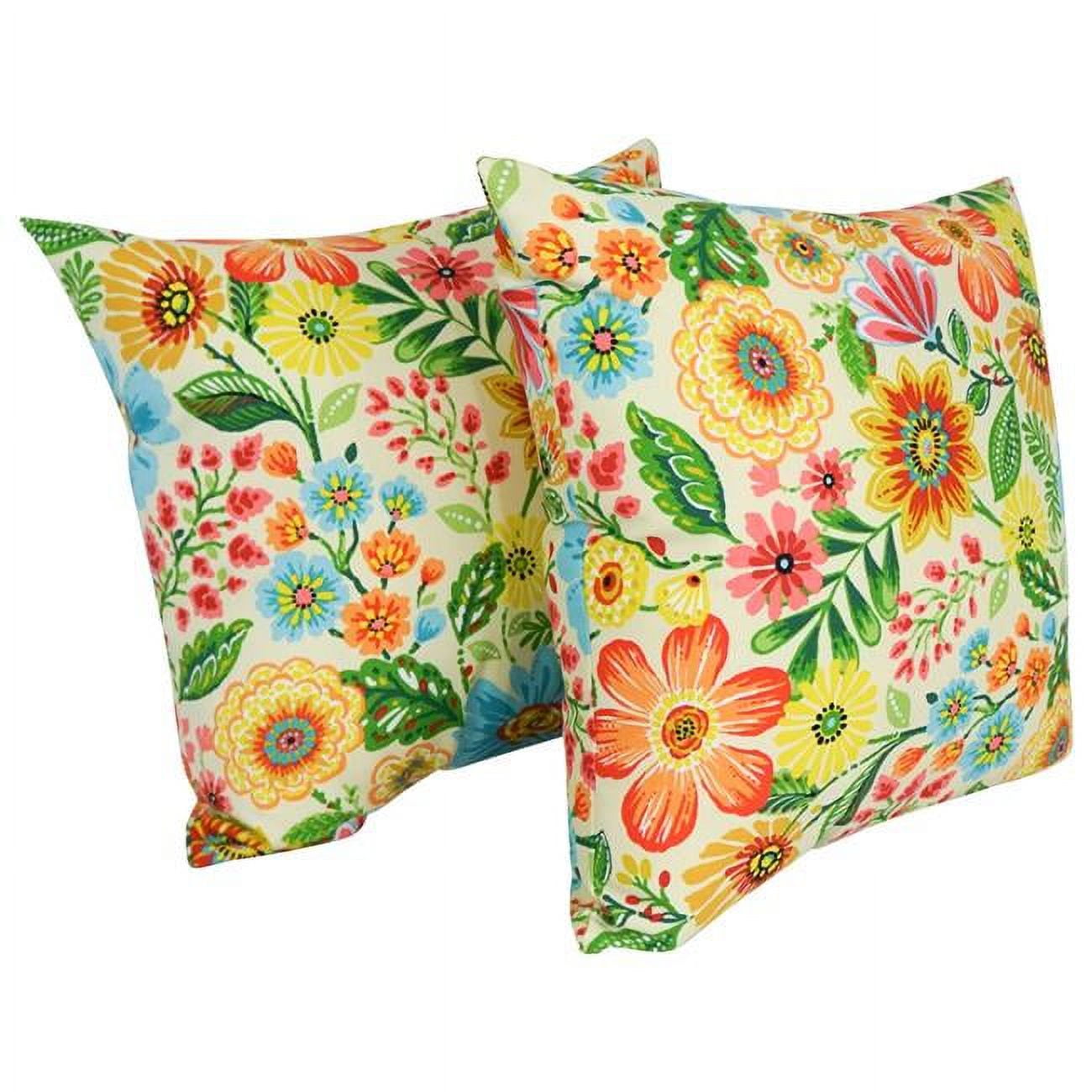 Picture of Blazing Needles 9913-S2-REO-60 Spun Polyester Outdoor Floor Pillows&#44; Gregoire Chamomile - Set of 2