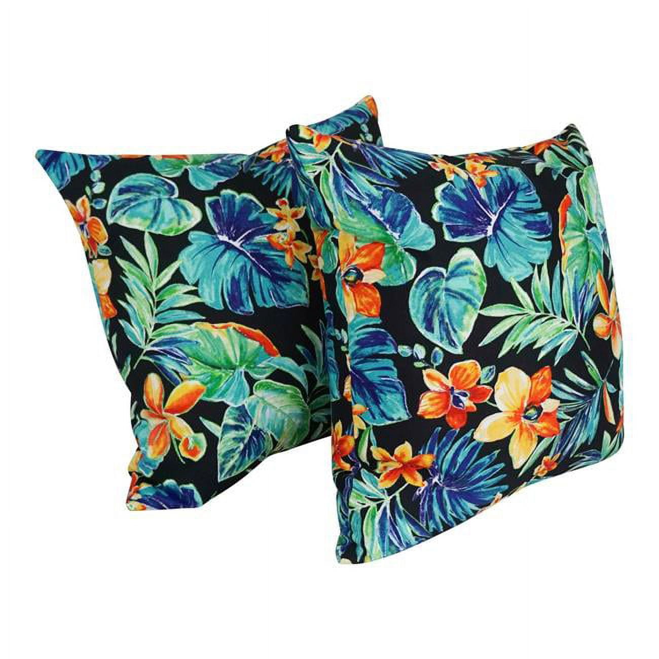Picture of Blazing Needles 9913-S2-REO-62 Spun Polyester Outdoor Floor Pillows&#44; Beachcrest Caviar - Set of 2