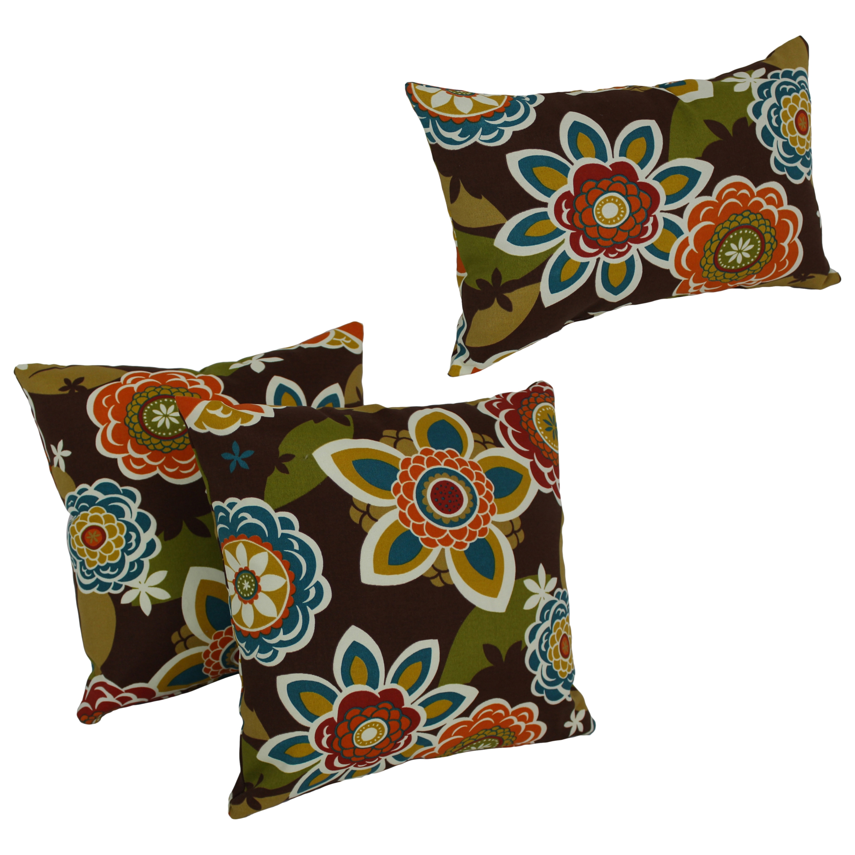 9917-S3-REO-50 18 in. Throw Pillow & Two 20 x 8 in. Bolsters, Annie Chocolate - Set of 3