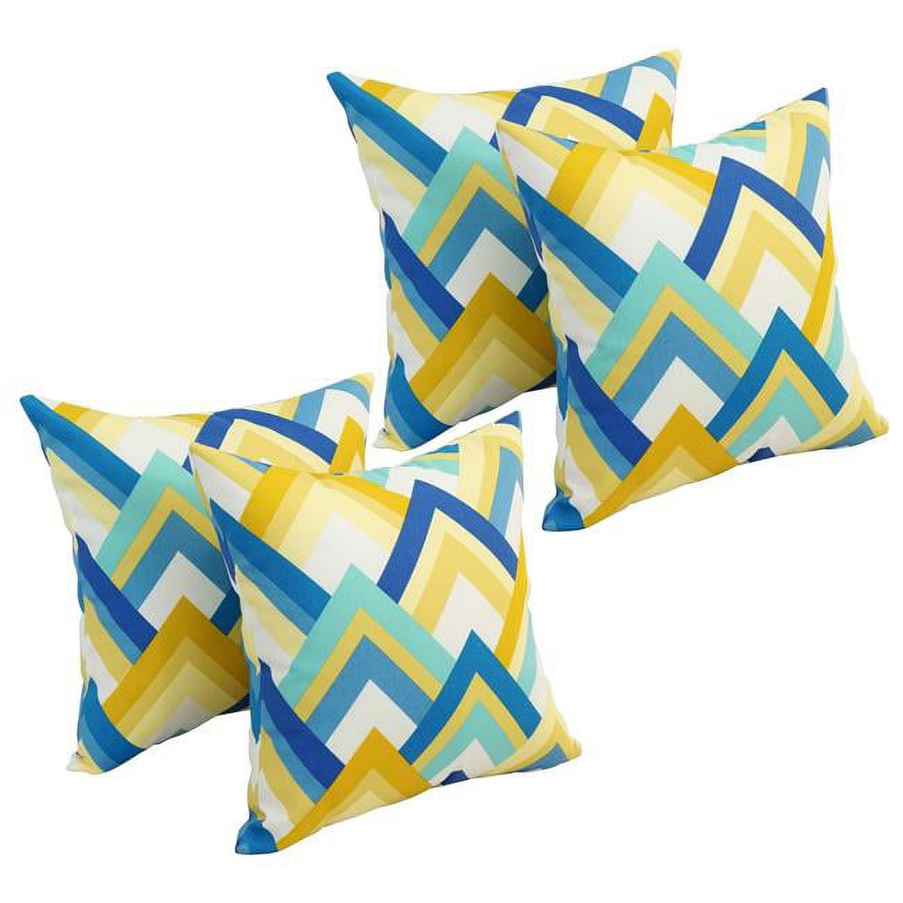 9910-S4-OD-184 17 in. Square Polyester Outdoor Throw Pillows, Resort Cornsilk - Set of 4