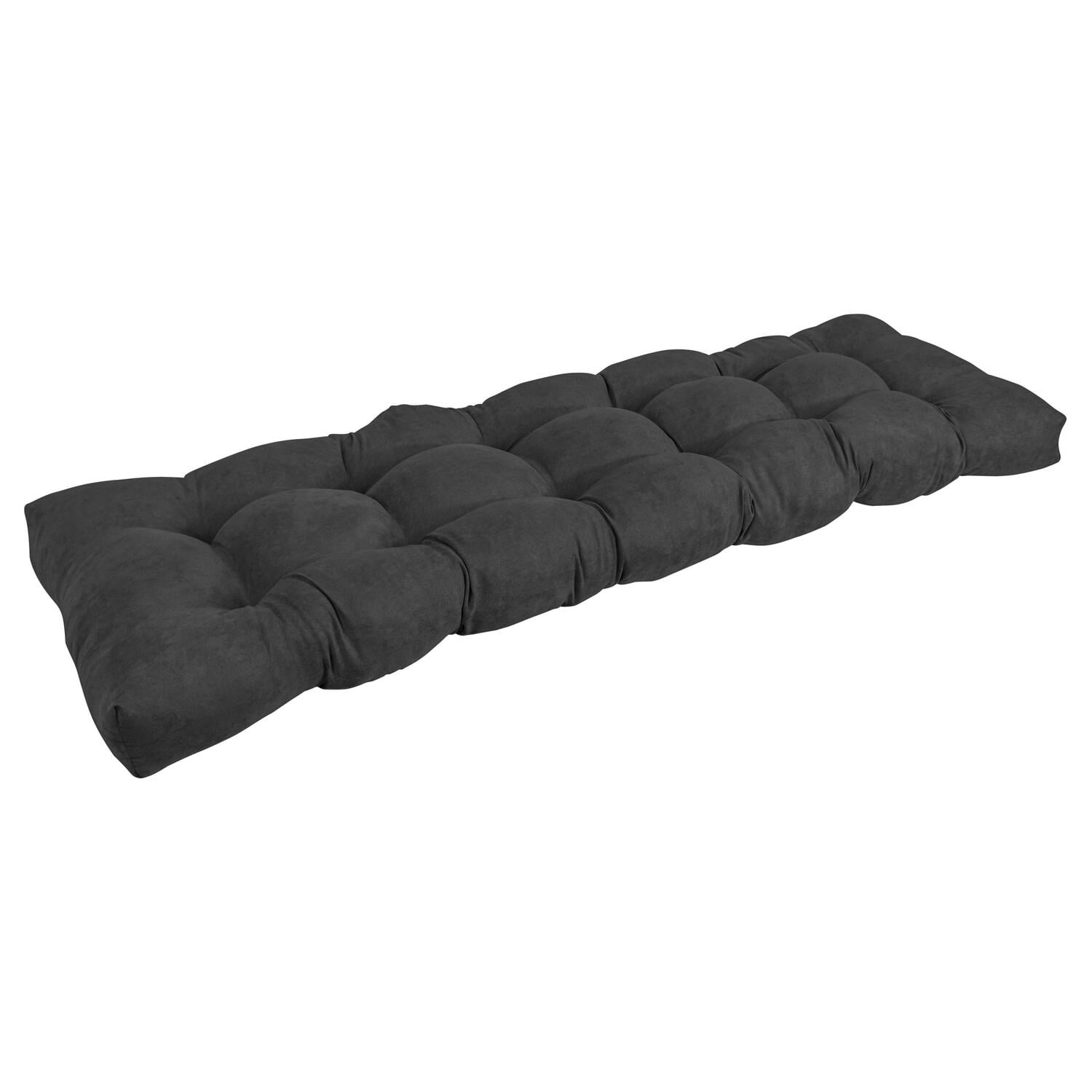 55 x 19 in. Tufted Solid Microsuede Bench Cushion, Black