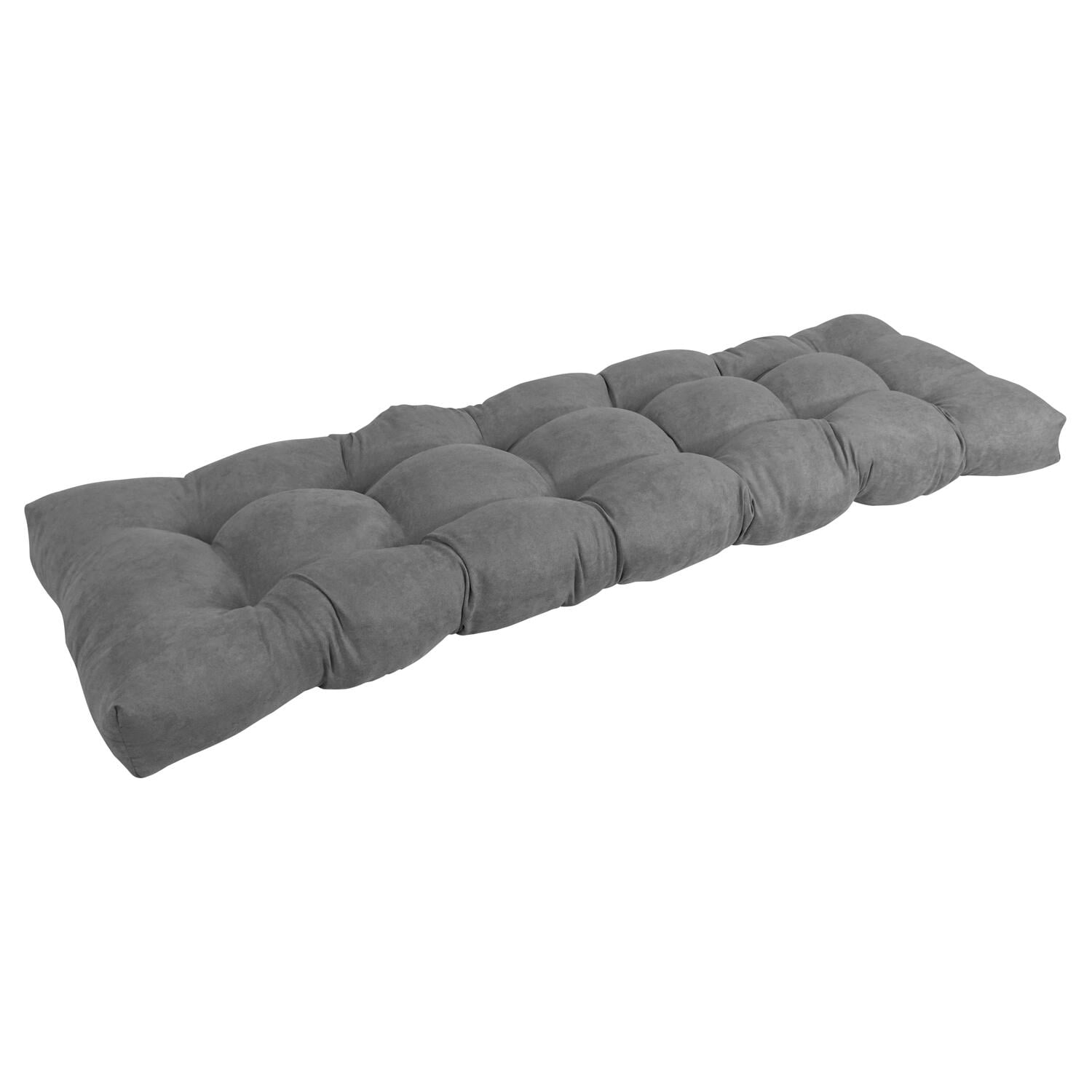 55 x 19 in. Tufted Solid Microsuede Bench Cushion, Steel Grey