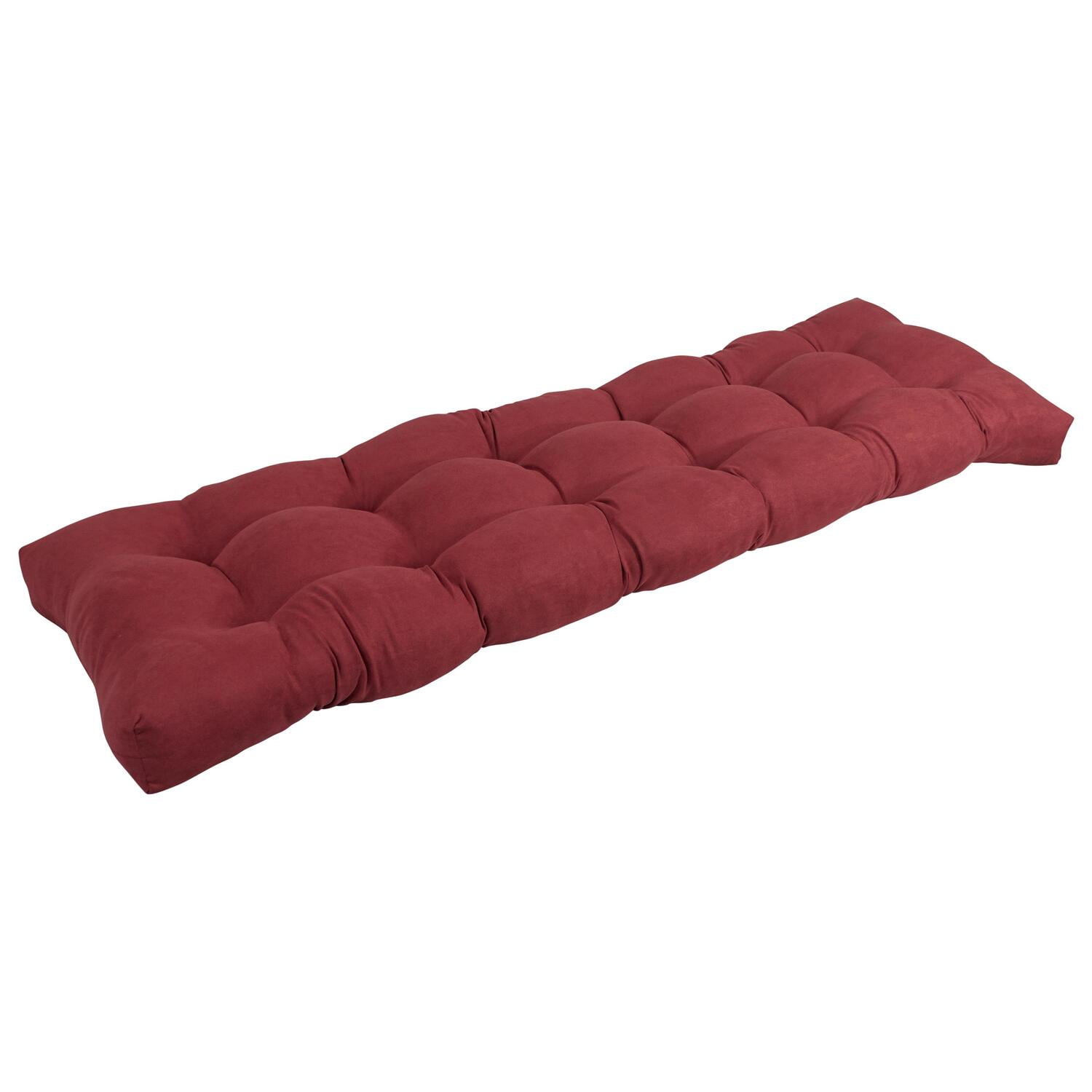 955X19BF-MS-RW 55 x 19 in. Tufted Solid Microsuede Bench Cushion, Red Wine