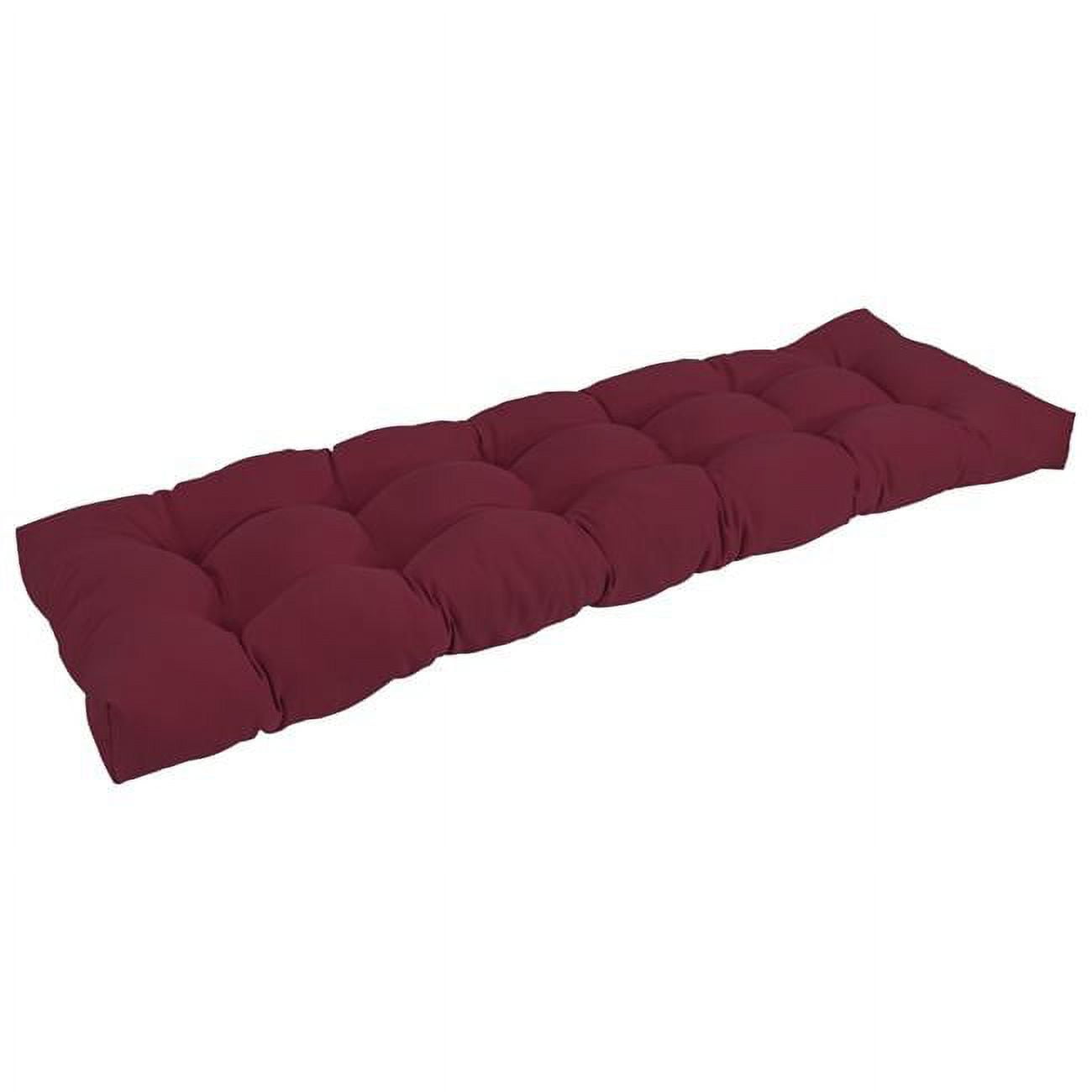 55 x 19 in. Tufted Solid Twill Bench Cushion, Burgundy