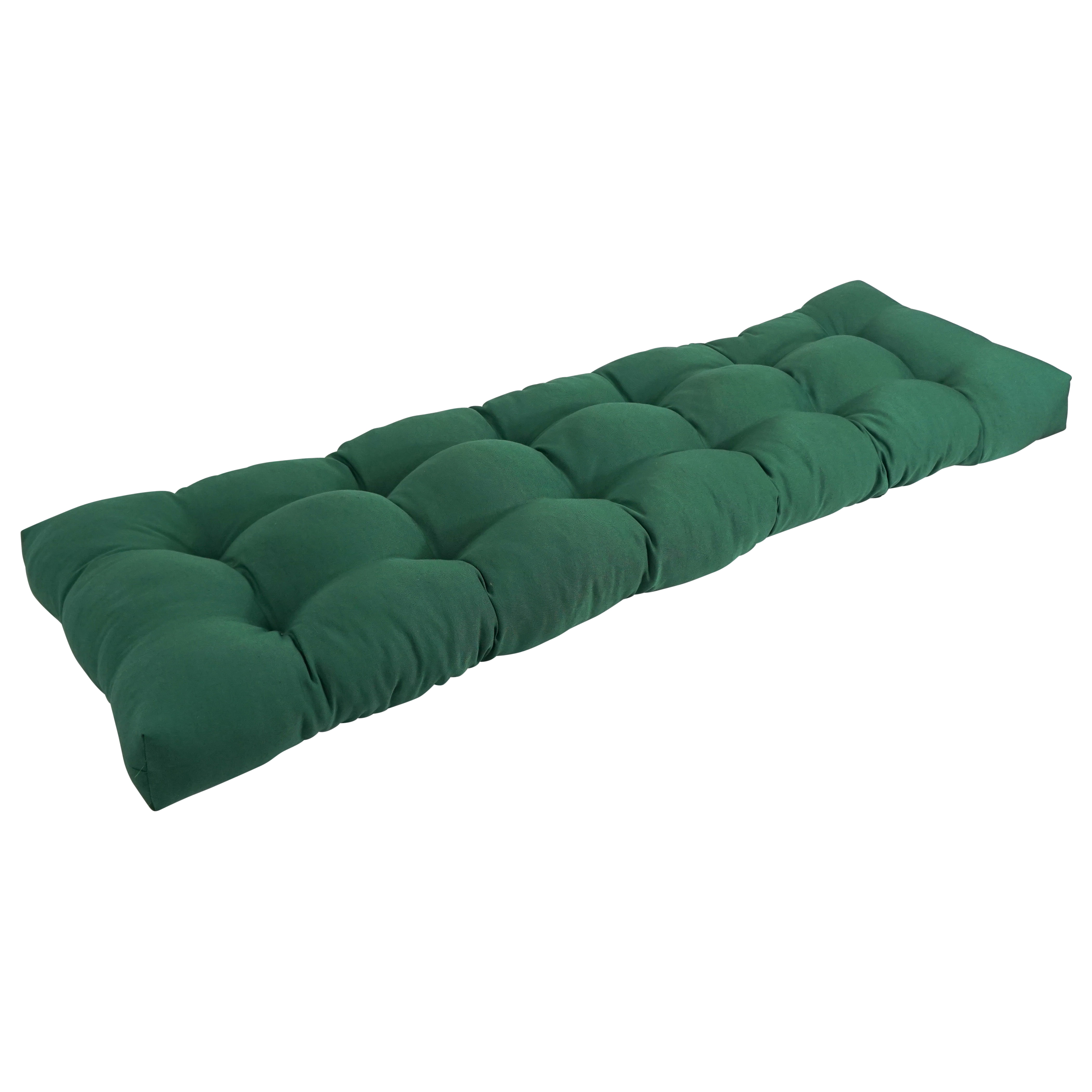 55 x 19 in. Tufted Solid Twill Bench Cushion, Forest Green