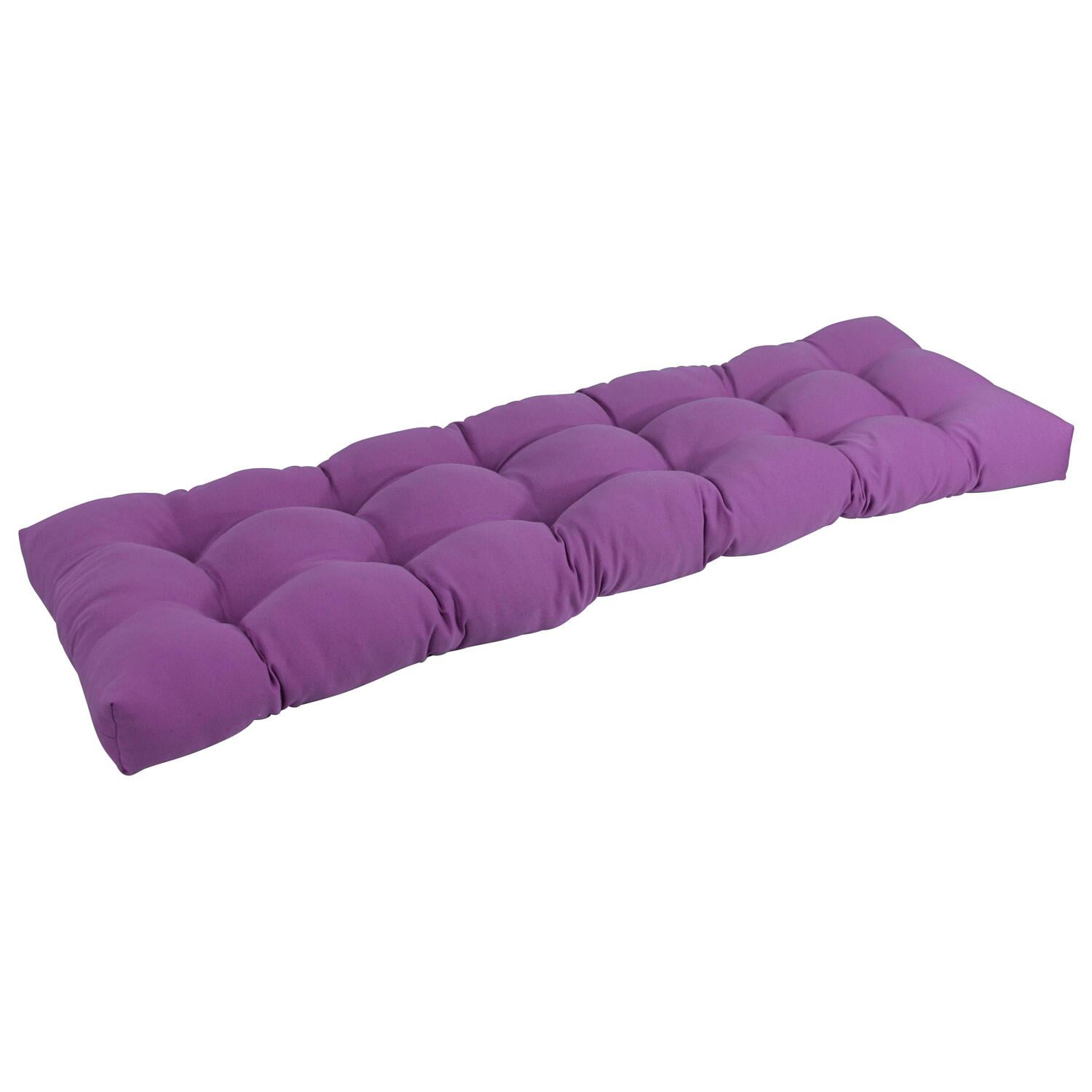 55 x 19 in. Tufted Solid Twill Bench Cushion, Grape