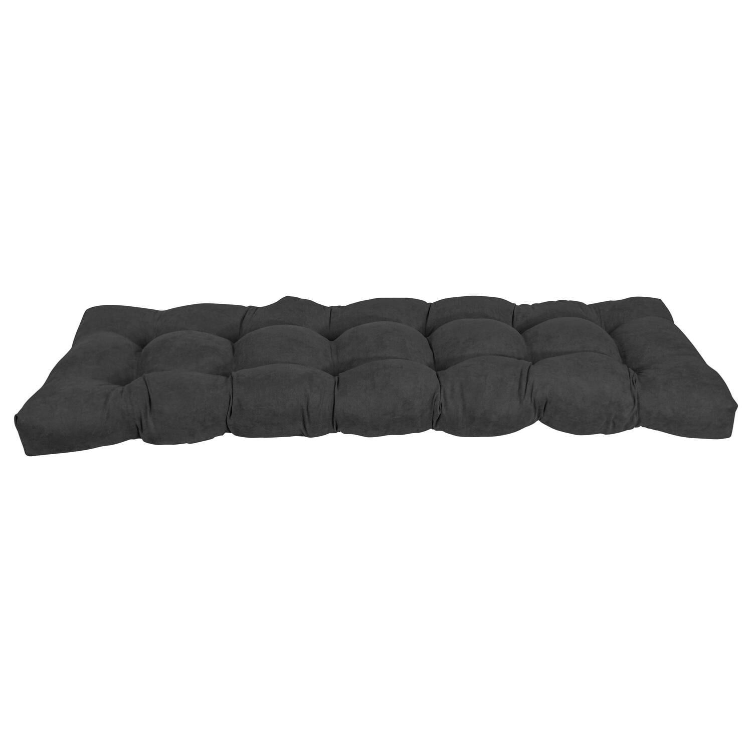 60 x 19 in. Tufted Solid Microsuede Bench Cushion, Black