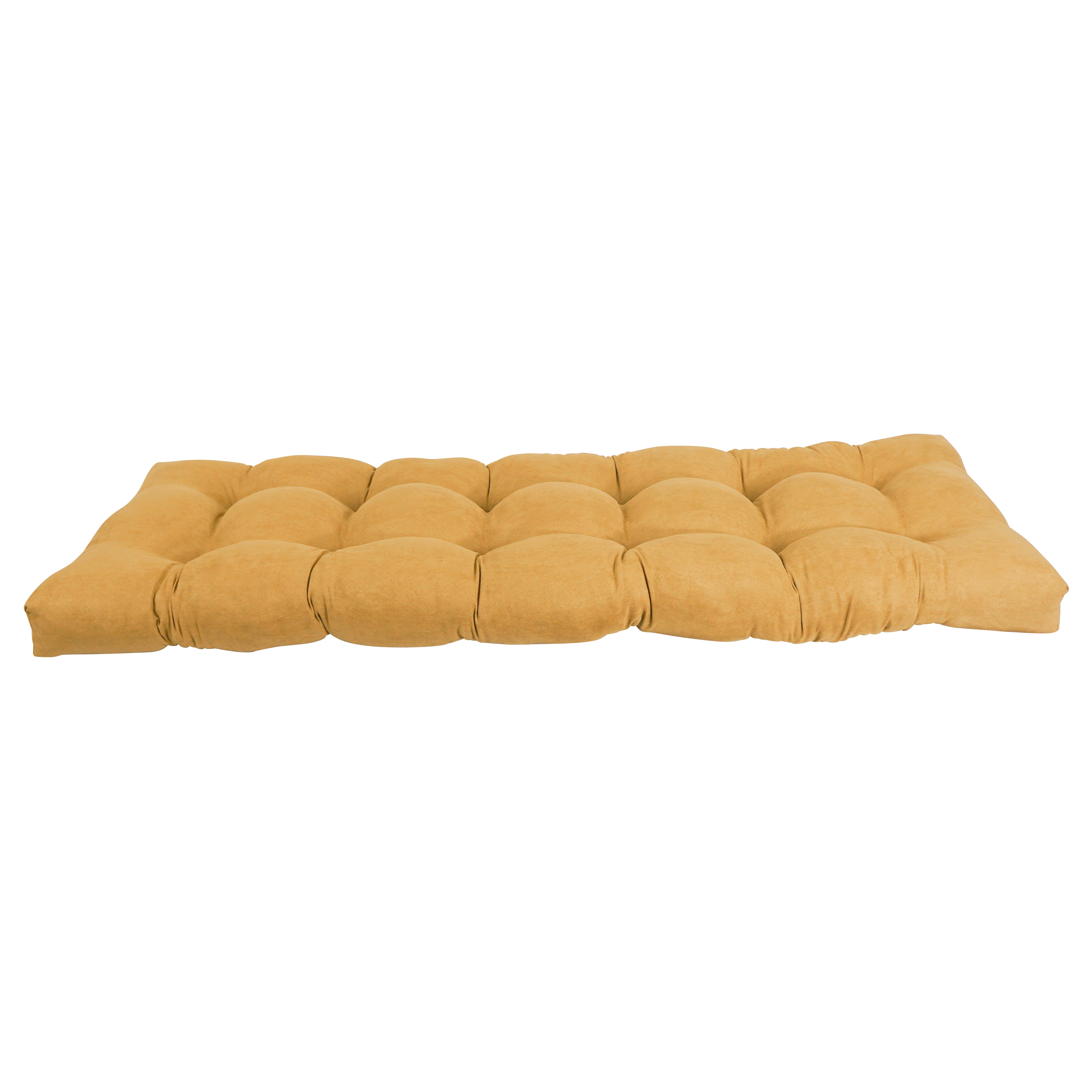60 x 19 in. Tufted Solid Microsuede Bench Cushion, Lemon