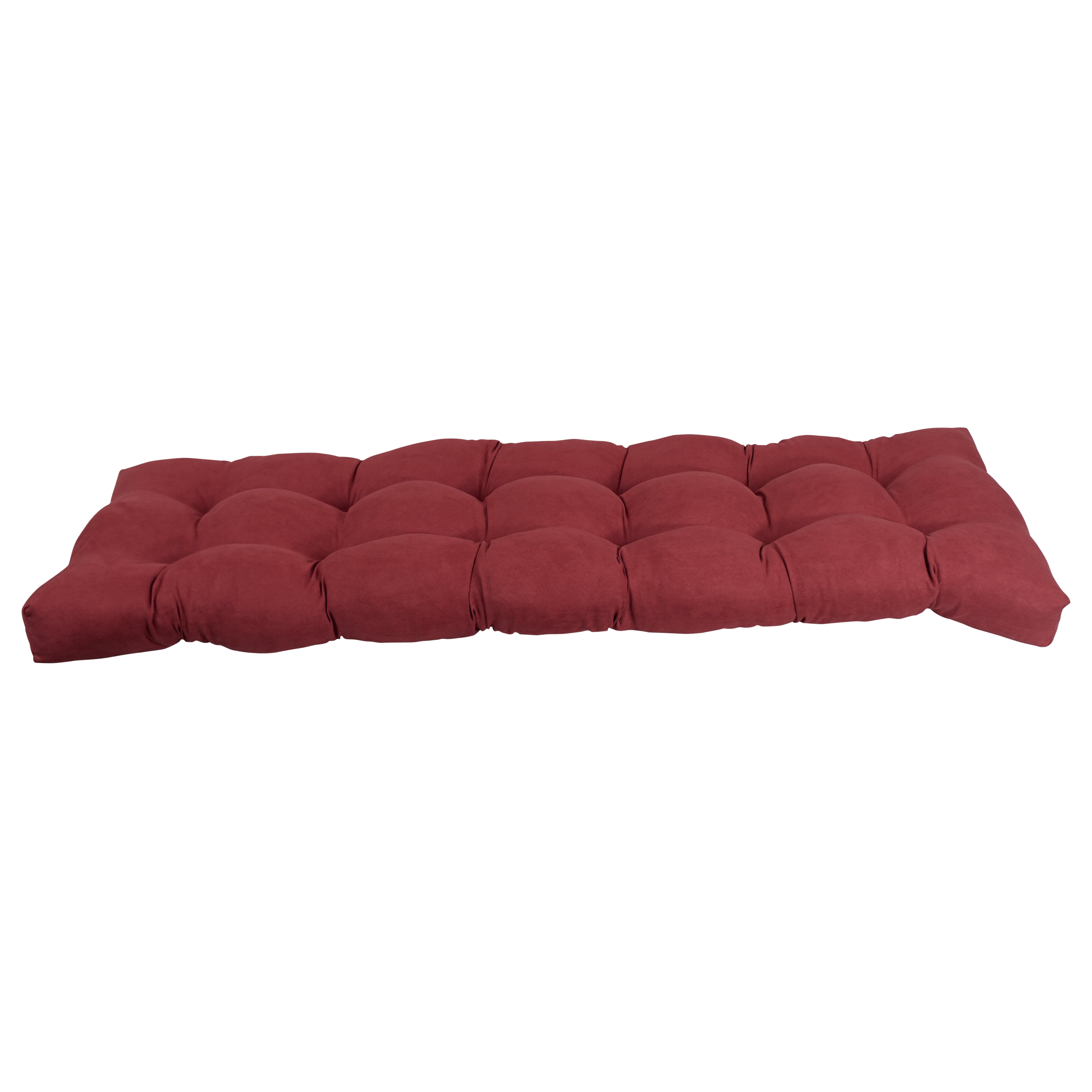 60 x 19 in. Tufted Solid Microsuede Bench Cushion, Red Wine