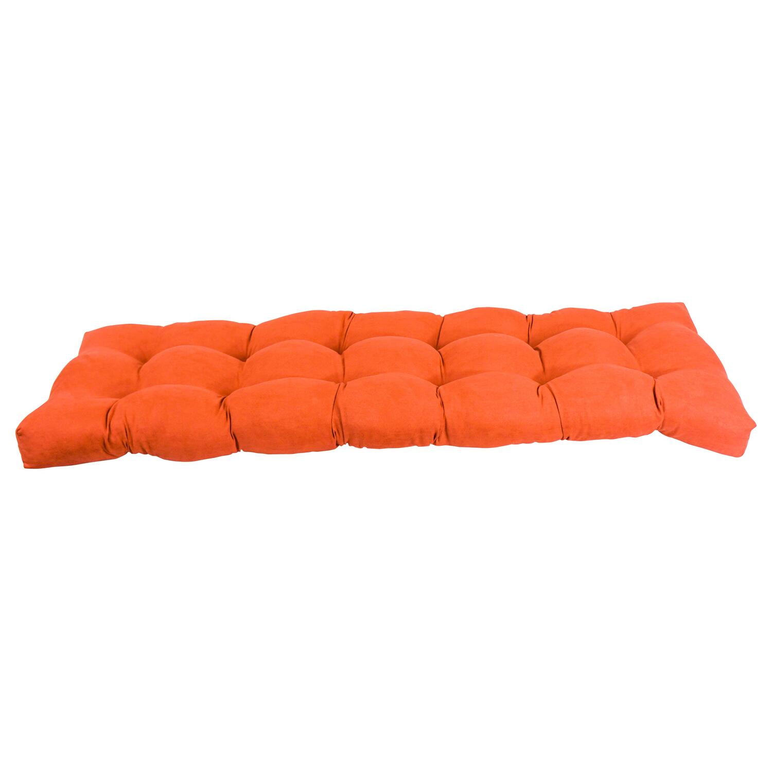 960X19BF-MS-TD 60 x 19 in. Tufted Solid Microsuede Bench Cushion, Tangerine Dream