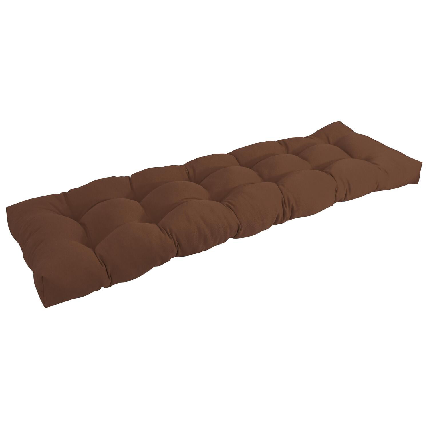60 x 19 in. Tufted Solid Twill Bench Cushion, Chocolate
