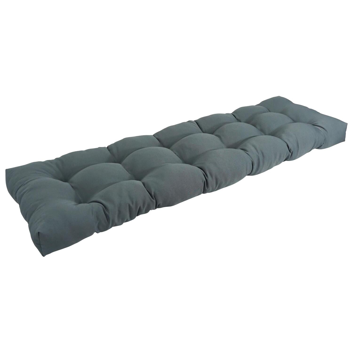 60 x 19 in. Tufted Solid Twill Bench Cushion, Steel Grey