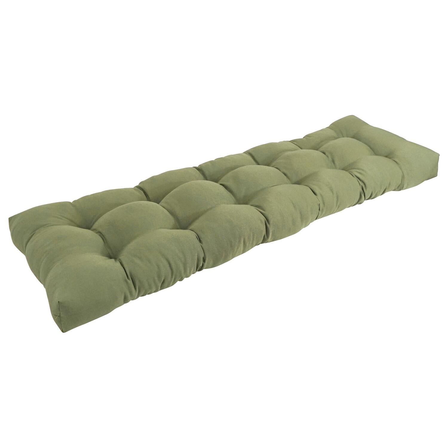 60 x 19 in. Tufted Solid Twill Bench Cushion, Sage