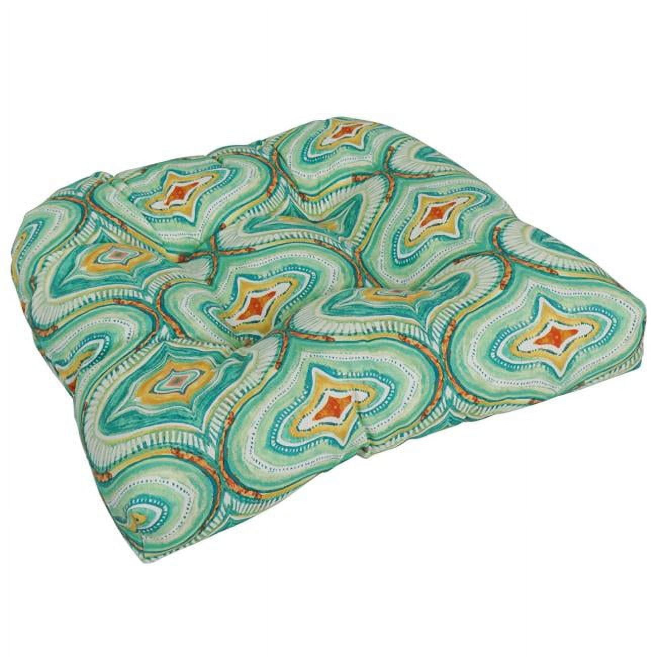 Picture of Blazing Needles 93184-1CH-OD-194 19 in. U-Shaped Spun Polyester Outdoor Tufted Dining Chair Cushion, Tyngsboro Opal