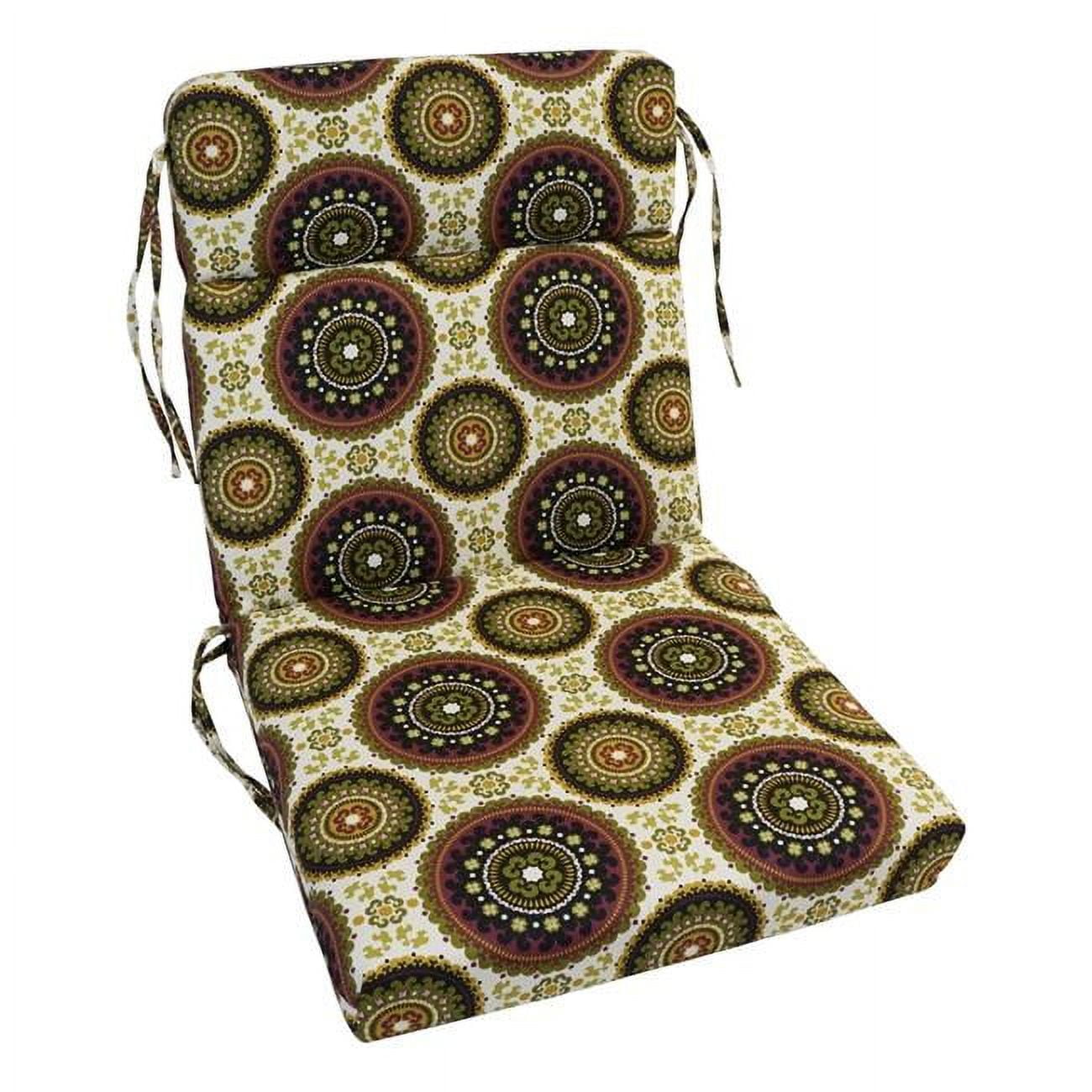 Picture of Blazing Needles 920X42FP-S1-OD-077 20 x 42 in. Spun Polyester Patterned Outdoor Squared Seat & Back Chair Cushion&#44; Earthly Delight