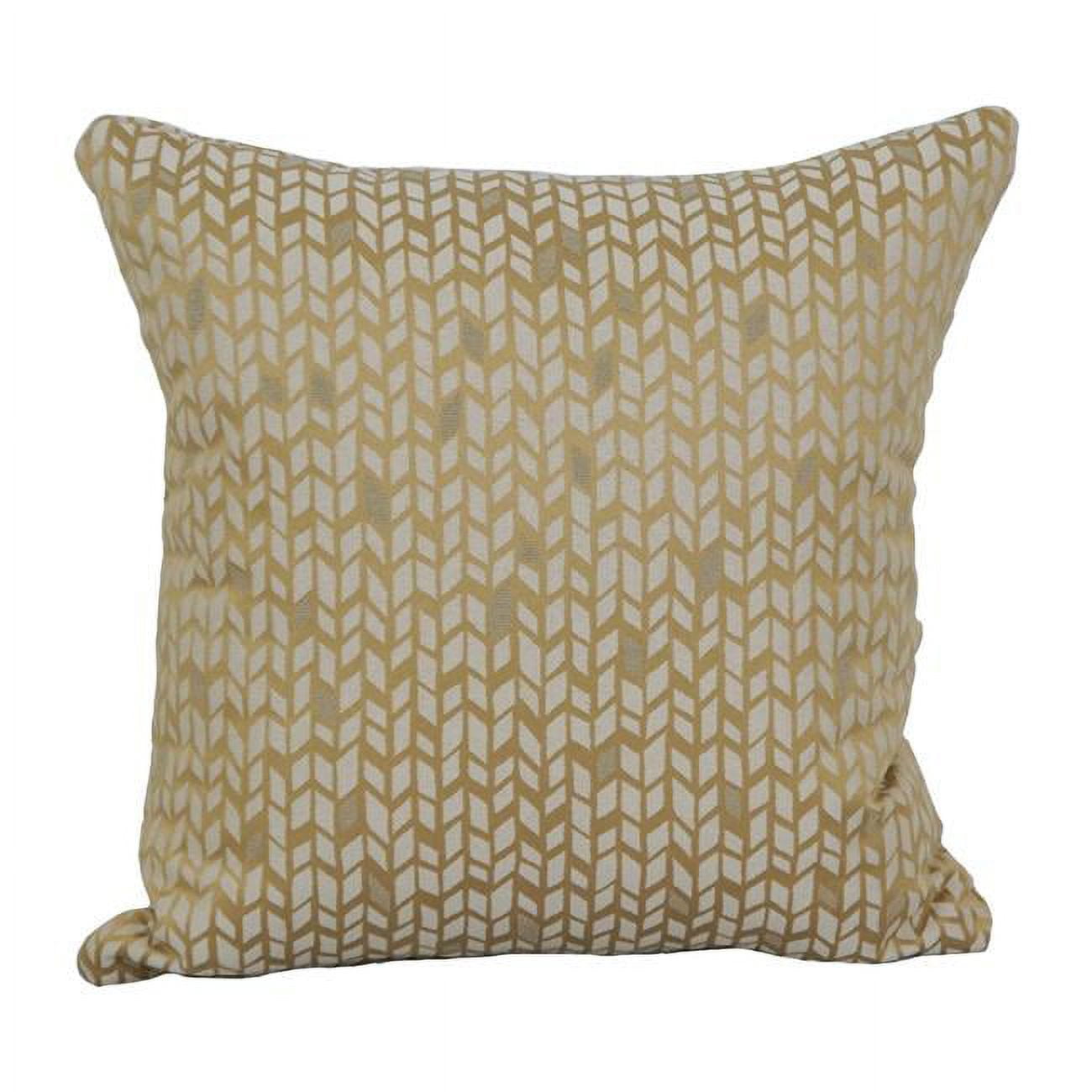 9910-S1-ID-078 17 in. Jacquard Throw Pillows with Inserts, Banyan Camel