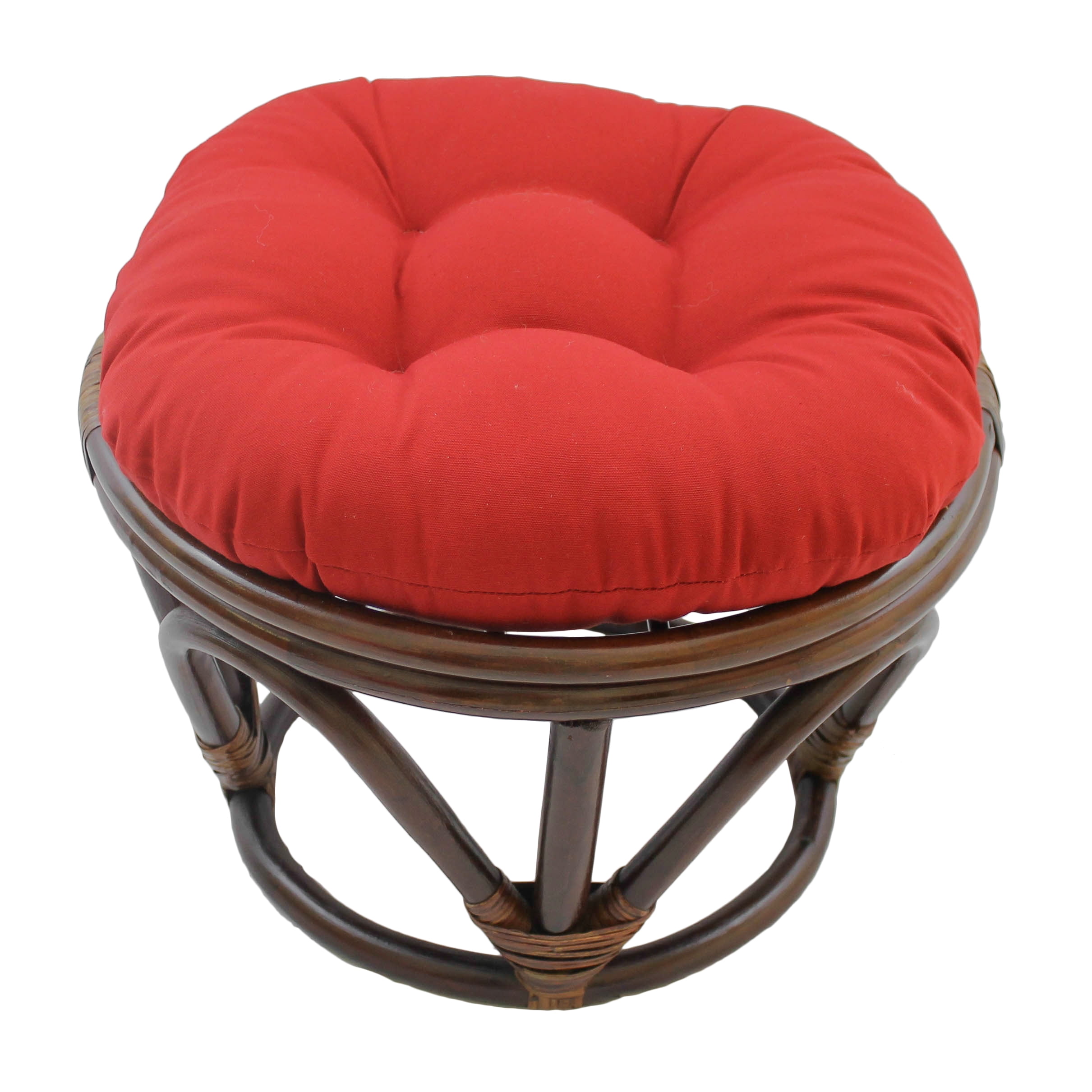 Picture of Blazing Needles 93301-18IN-TW-RD 18 in. Round Solid Twill Footstool Cushion, Red