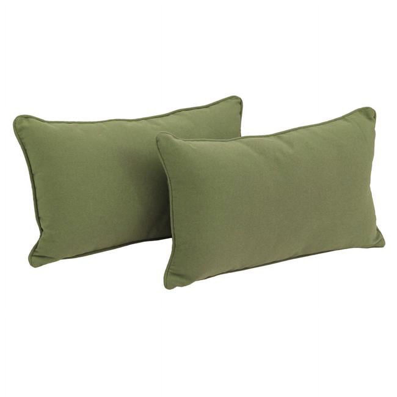 9811-CD-S2-TW-SG 20 x 12 in. Double-Corded Solid Twill Back Support Pillows with Inserts, Sage - Set of 2