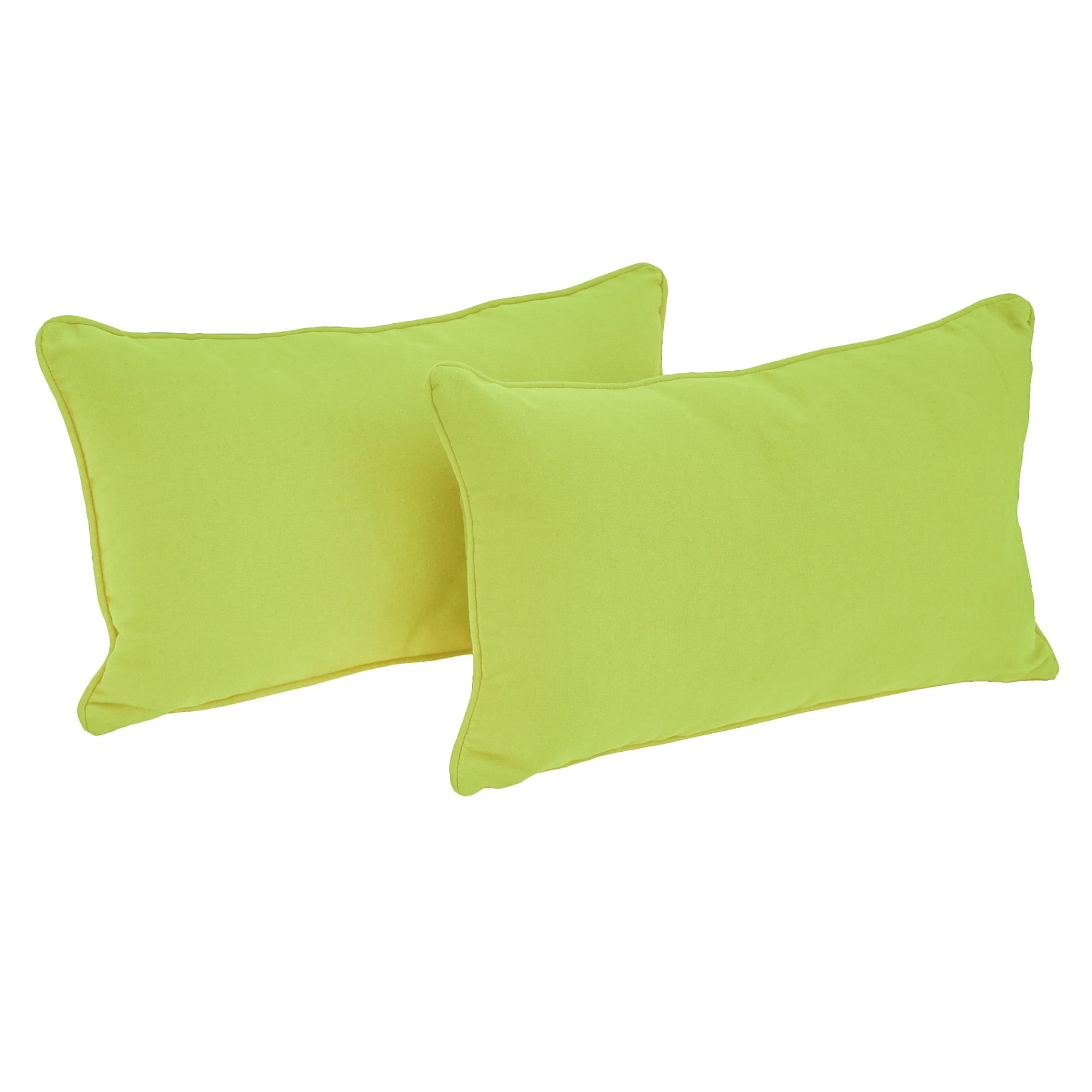 9811-CD-S2-TW-SS 20 x 12 in. Double-Corded Solid Twill Back Support Pillows with Inserts, Sunset - Set of 2