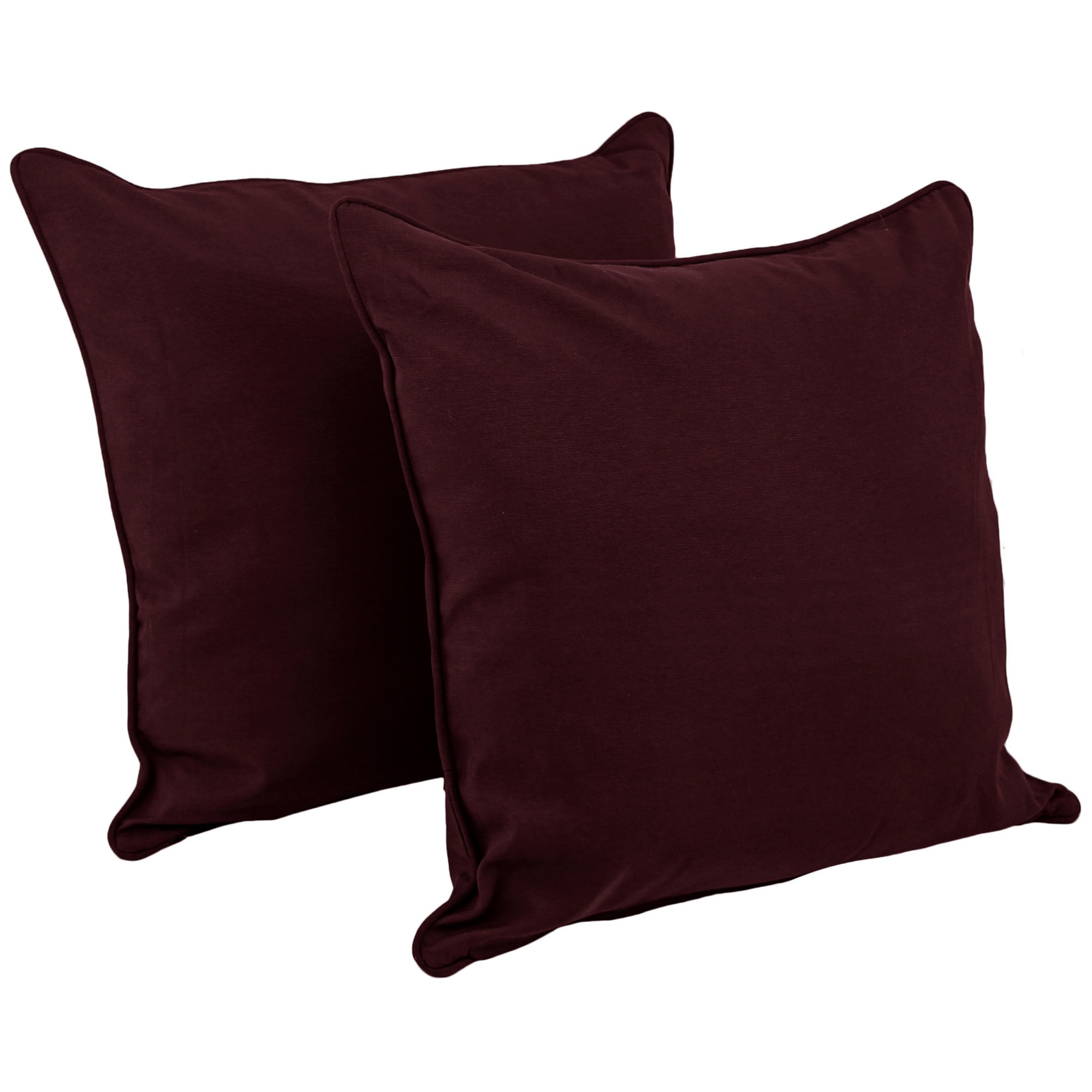 Picture of Blazing Needles 9813-CD-S2-TW-BG 25 in. Double-Corded Solid Twill Square Floor Pillows with Inserts&#44; Burgundy - Set of 2