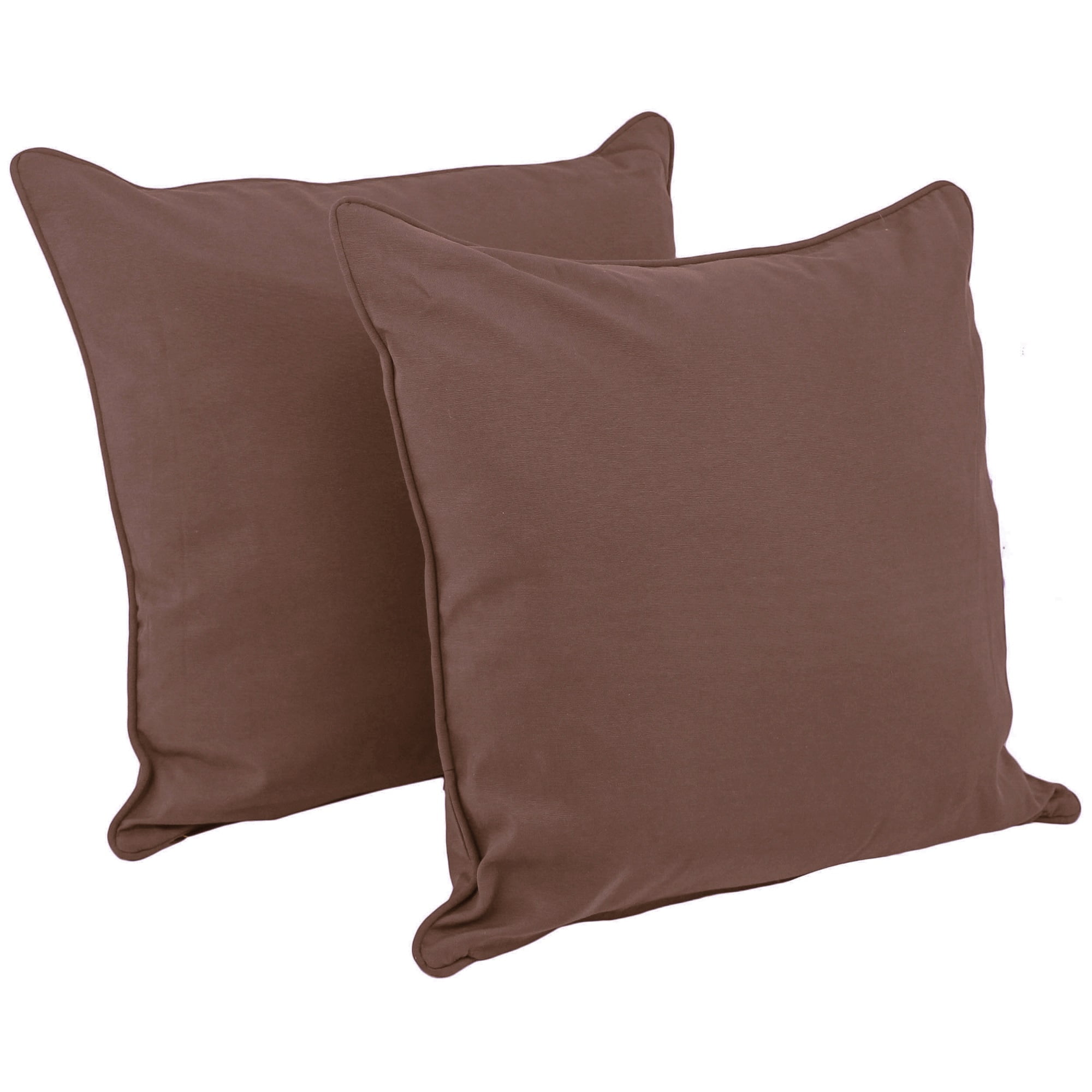 Picture of Blazing Needles 9813-CD-S2-TW-CH 25 in. Double-Corded Solid Twill Square Floor Pillows with Inserts&#44; Chocolate - Set of 2