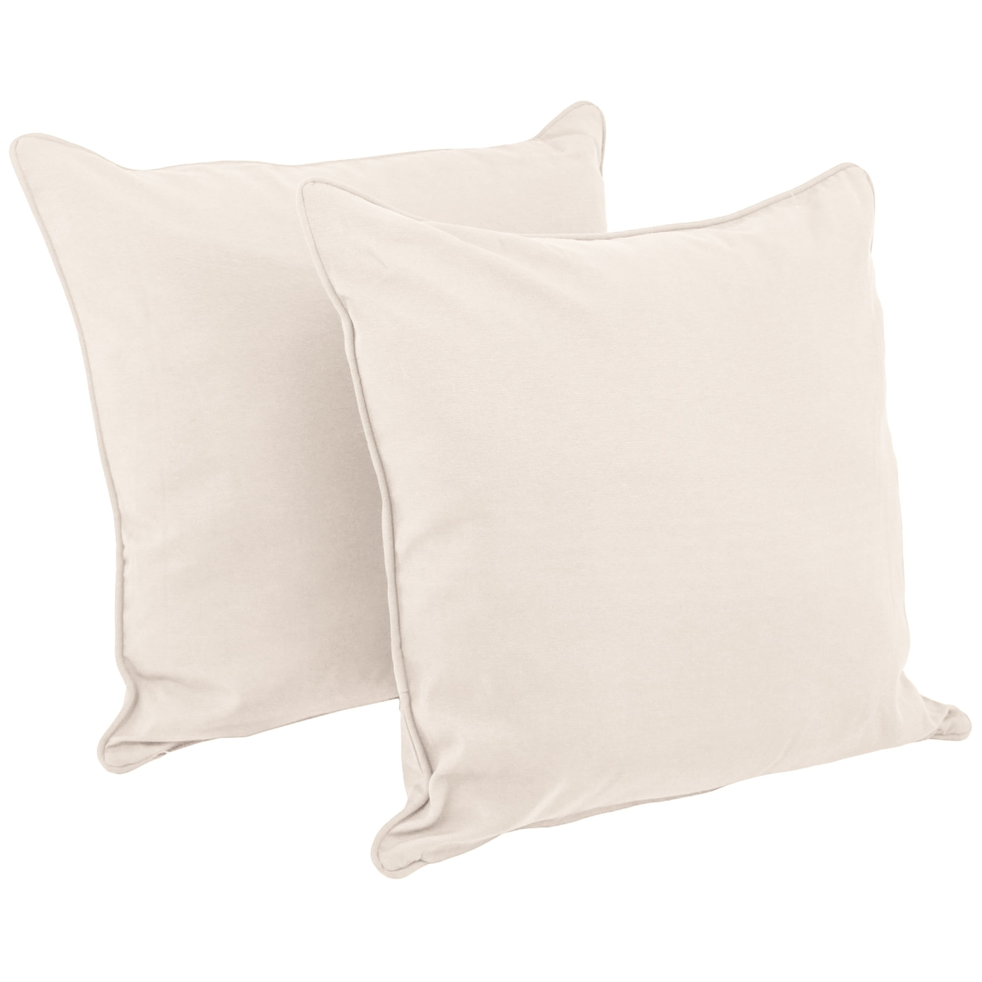 Picture of Blazing Needles 9813-CD-S2-TW-EG 25 in. Double-Corded Solid Twill Square Floor Pillows with Inserts&#44; Natural - Set of 2