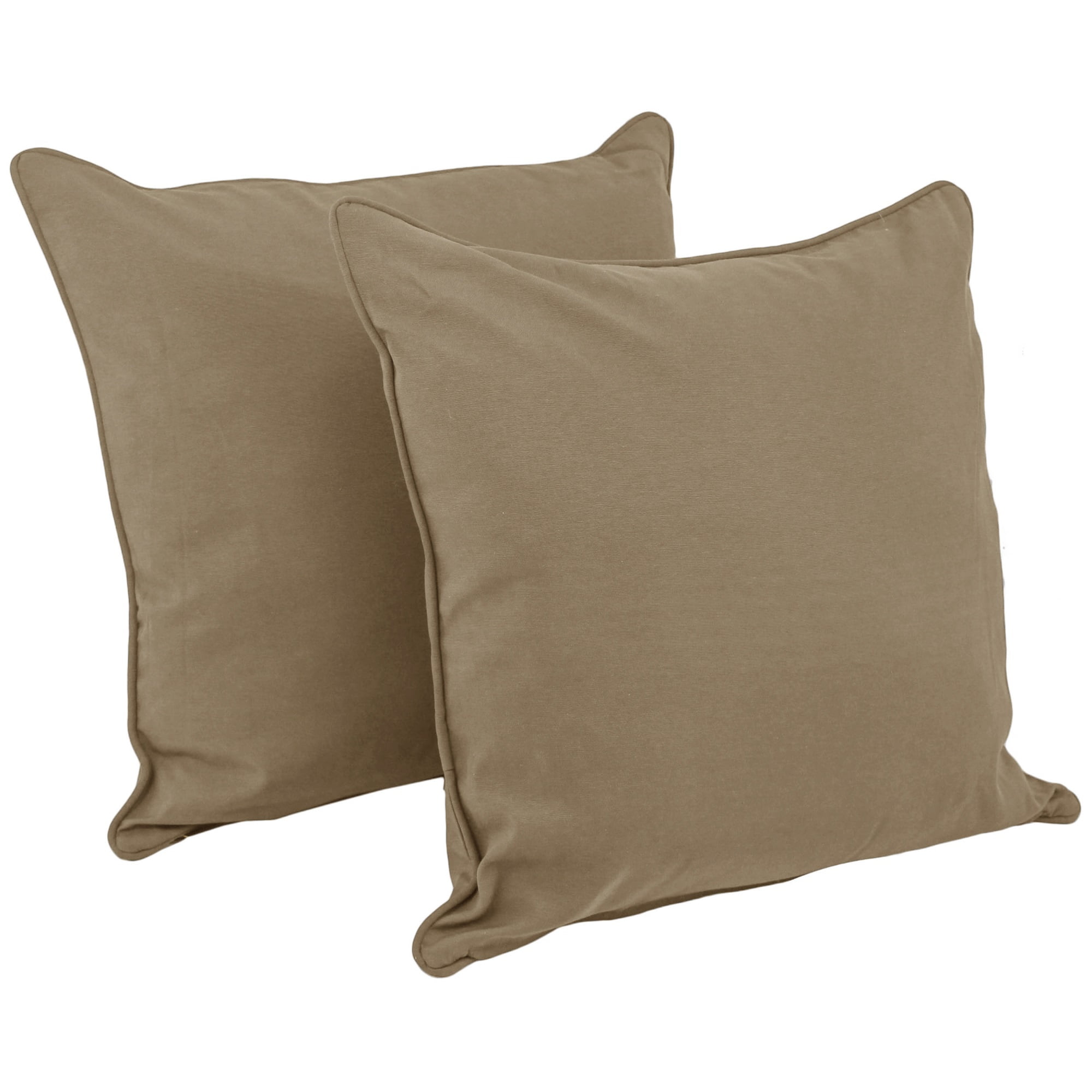 Picture of Blazing Needles 9813-CD-S2-TW-TF 25 in. Double-Corded Solid Twill Square Floor Pillows with Inserts, Toffee - Set of 2