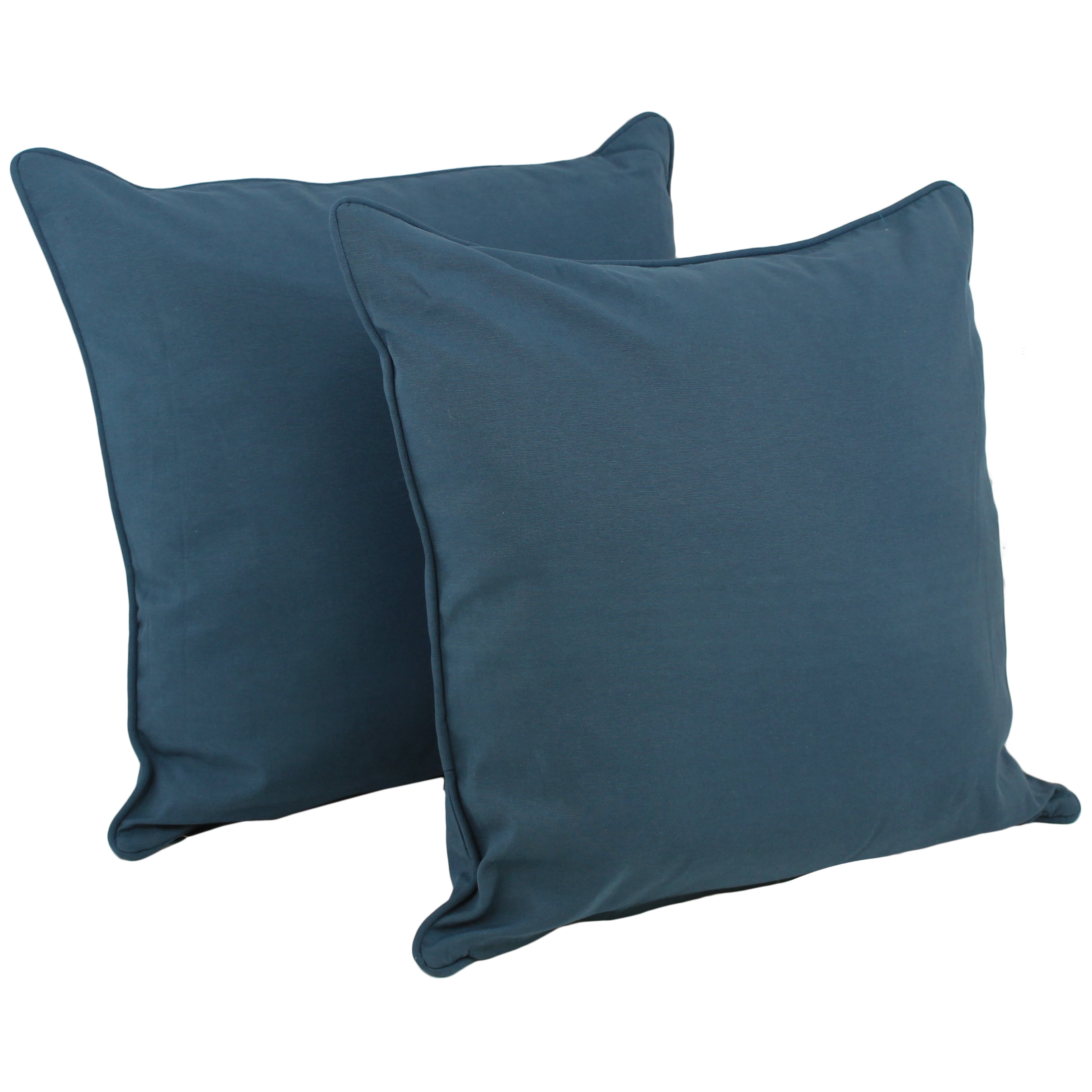 Picture of Blazing Needles 9813-CD-S2-TW-IN 25 in. Double-Corded Solid Twill Square Floor Pillows with Inserts&#44; Indigo - Set of 2