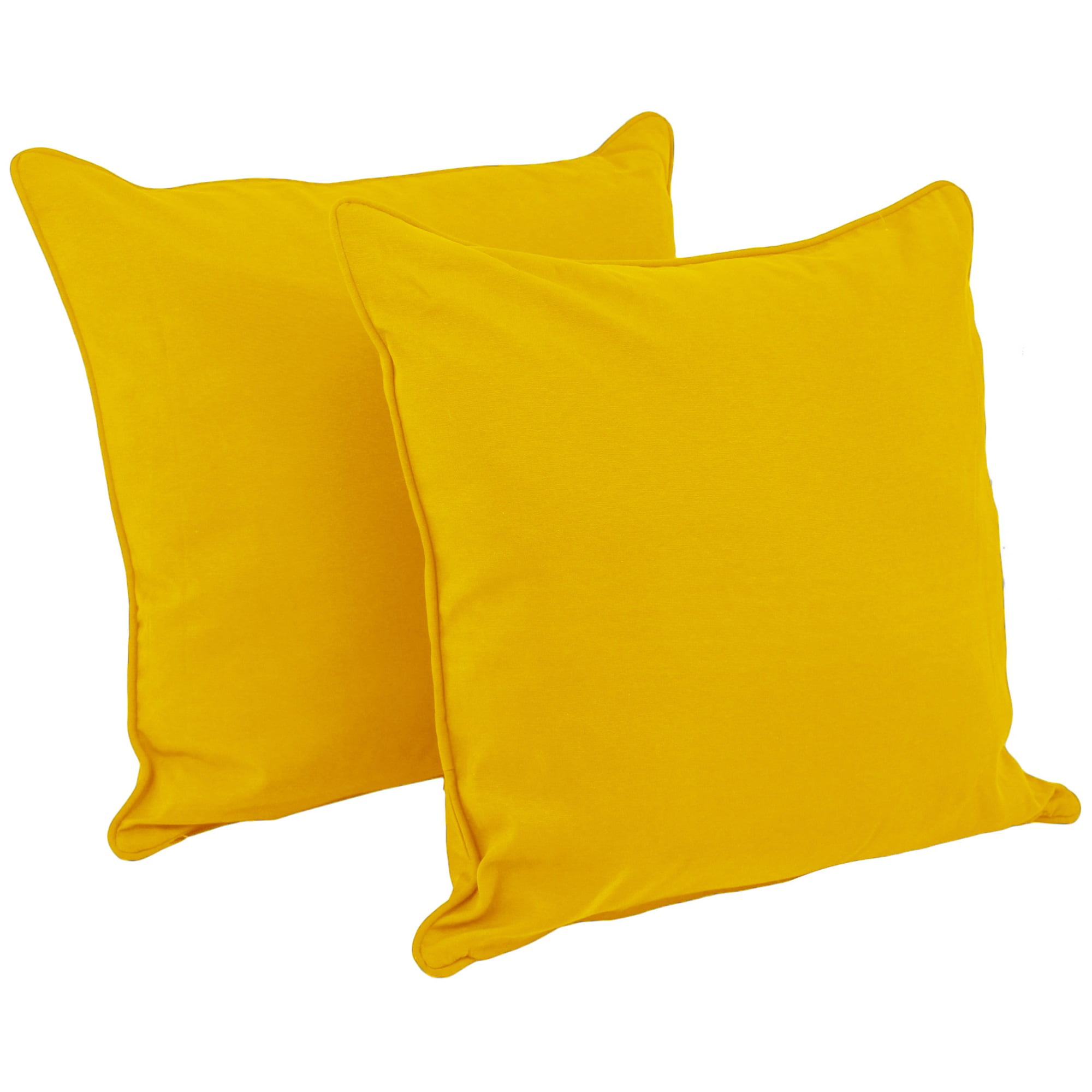 Picture of Blazing Needles 9813-CD-S2-TW-SS 25 in. Double-Corded Solid Twill Square Floor Pillows with Inserts&#44; Sunset - Set of 2