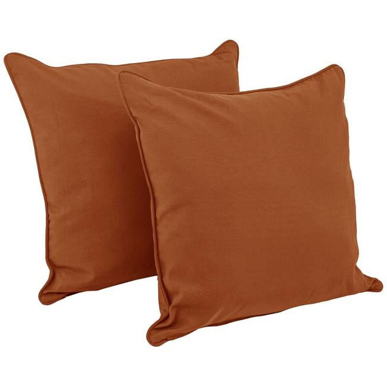 Picture of Blazing Needles 9813-CD-S2-TW-SP 25 in. Double-Corded Solid Twill Square Floor Pillows with Inserts&#44; Spice - Set of 2