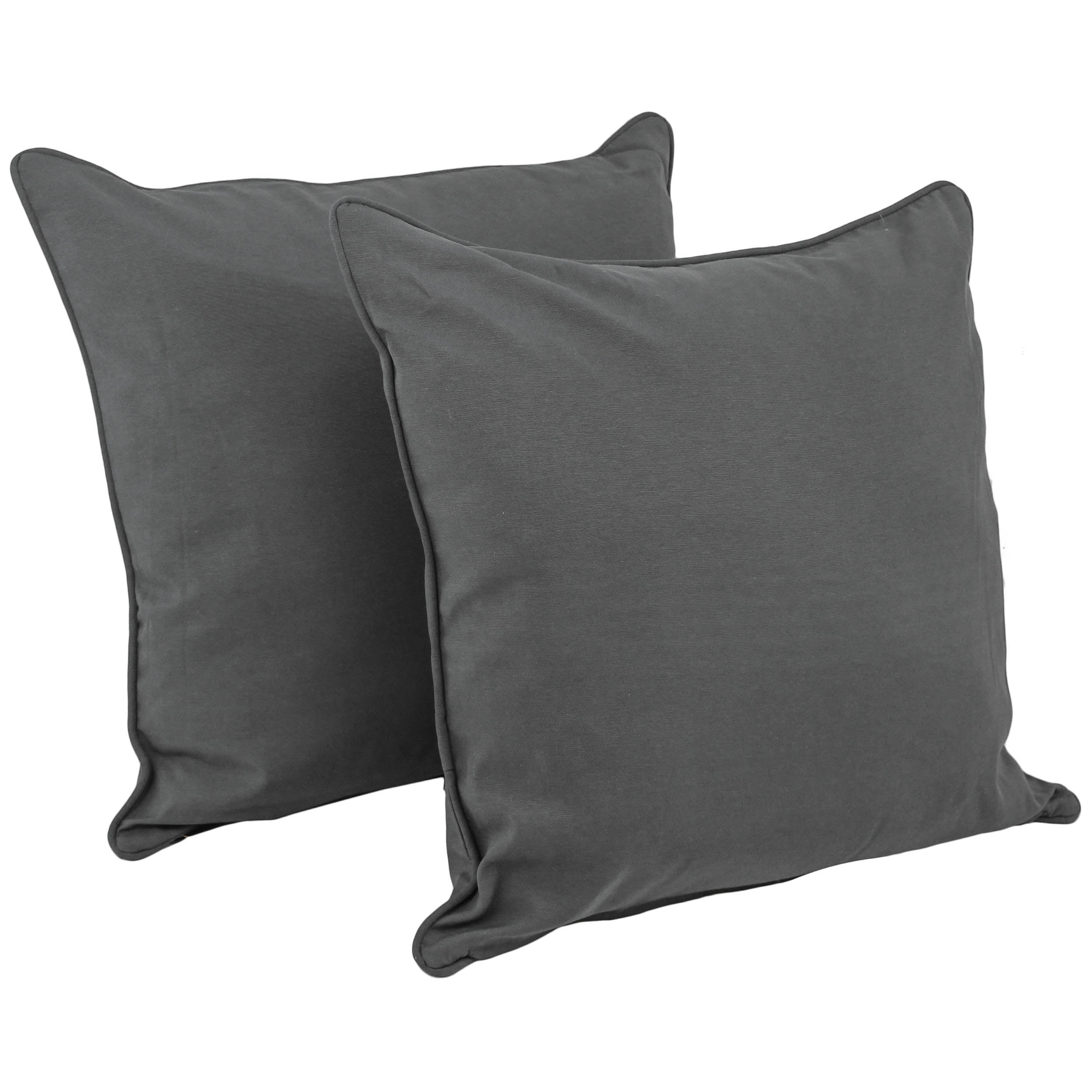 Picture of Blazing Needles 9813-CD-S2-TW-GY 25 in. Double-Corded Solid Twill Square Floor Pillows with Inserts, Steel Grey - Set of 2