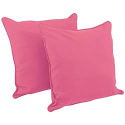 Picture of Blazing Needles 9813-CD-S2-TW-BB 25 in. Double-Corded Solid Twill Square Floor Pillows with Inserts&#44; Bery Berry - Set of 2