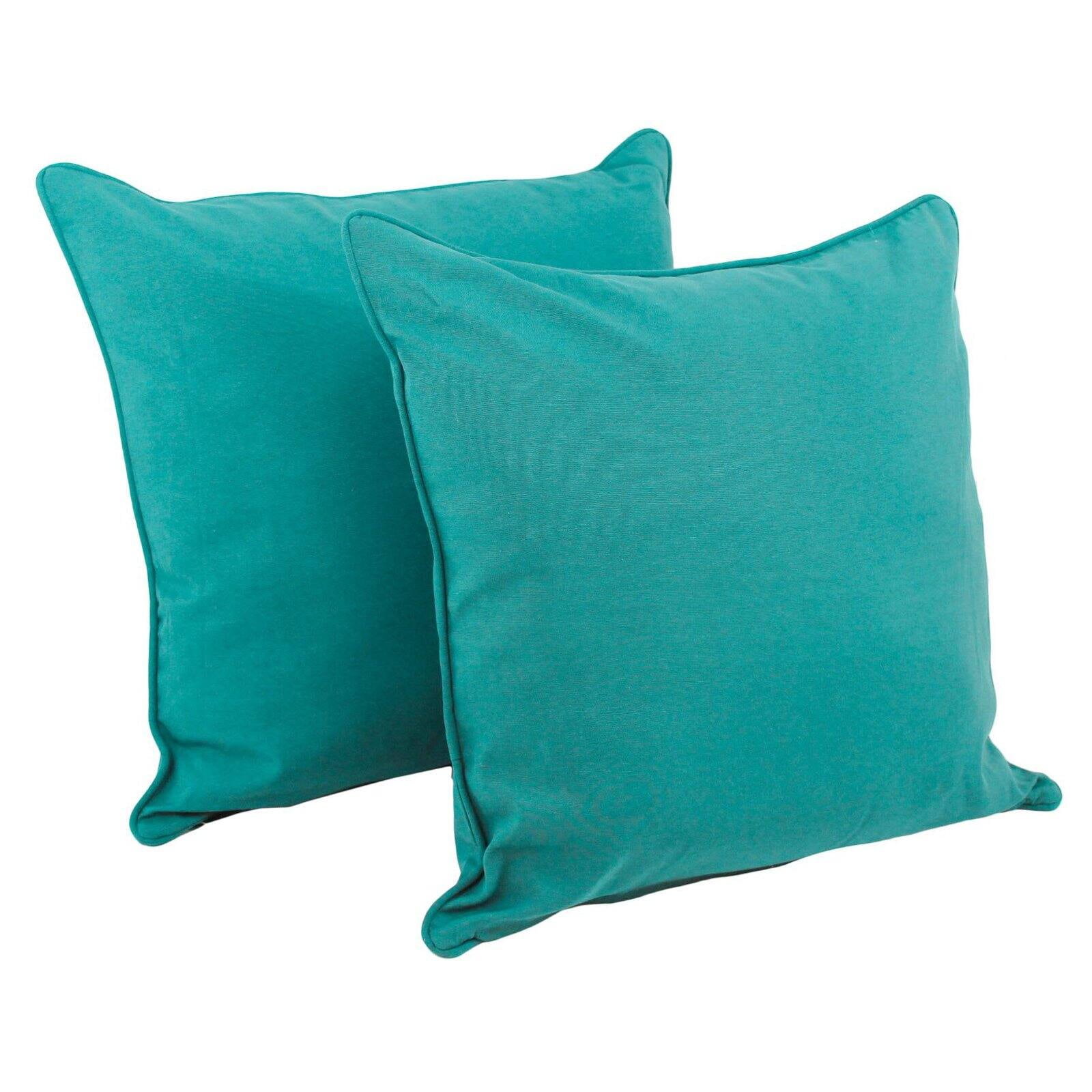Picture of Blazing Needles 9813-CD-S2-TW-AB 25 in. Double-Corded Solid Twill Square Floor Pillows with Inserts&#44; Aqua Blue - Set of 2