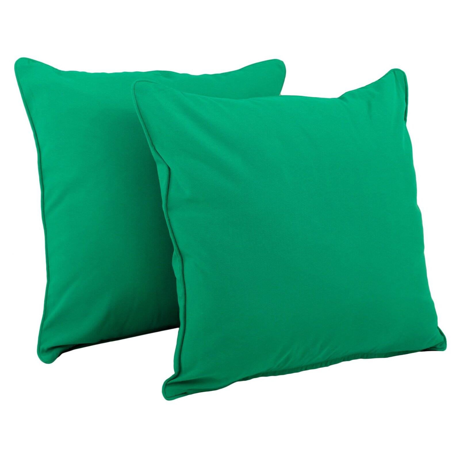 Picture of Blazing Needles 9813-CD-S2-TW-EM 25 in. Double-Corded Solid Twill Square Floor Pillows with Inserts&#44; Emerald - Set of 2