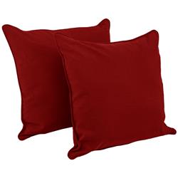 Picture of Blazing Needles 9813-CD-S2-TW-RR 25 in. Double-Corded Solid Twill Square Floor Pillows with Inserts&#44; Ruby Red - Set of 2