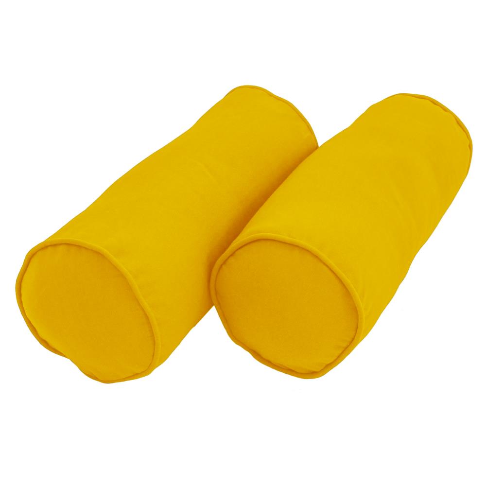9814-CD-S2-TW-SS 20 x 8 in. Double-Corded Solid Twill Bolster Pillows with Inserts, Sunset - Set of 2
