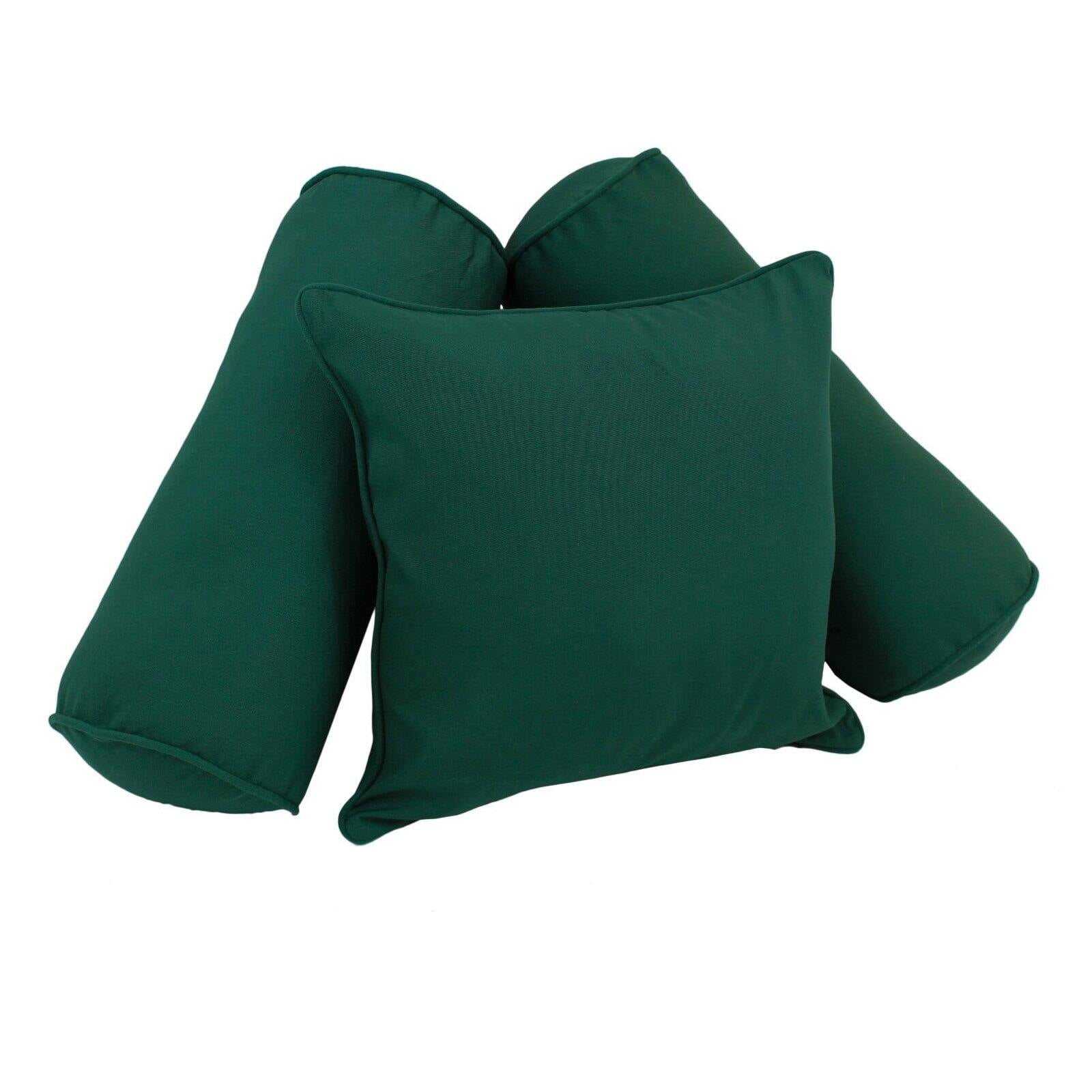 9816-CD-S3-TW-EG Double-Corded Solid Twill Throw Pillows with Inserts, Natural - Set of 3
