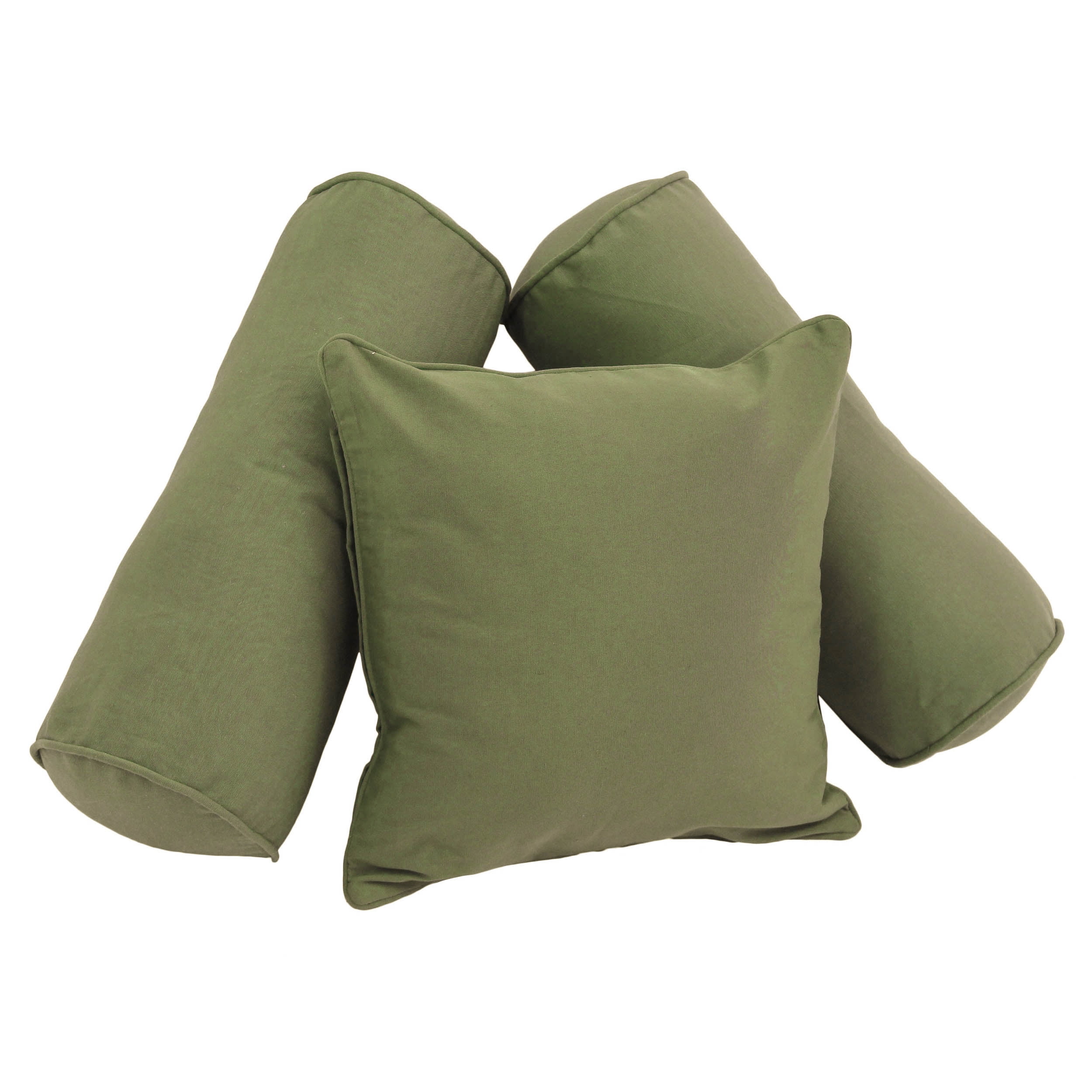 9816-CD-S3-TW-SG Double-Corded Solid Twill Throw Pillows with Inserts, Sage - Set of 3