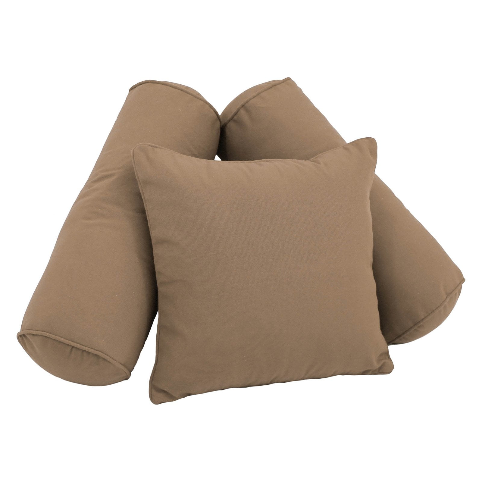 9816-CD-S3-TW-TF Double-Corded Solid Twill Throw Pillows with Inserts, Toffee - Set of 3