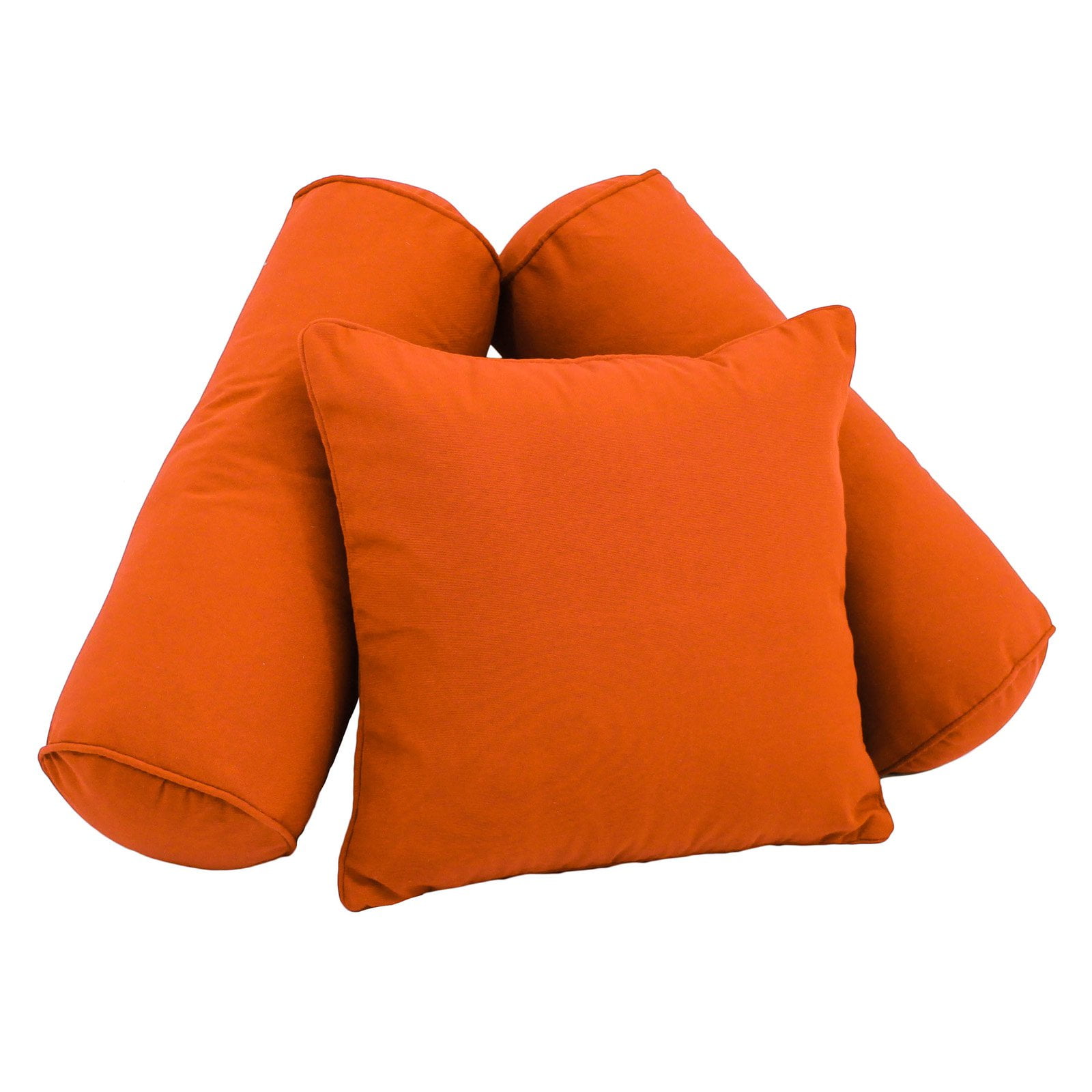 9816-CD-S3-TW-TD Double-Corded Solid Twill Throw Pillows with Inserts, Tangerine Dream - Set of 3