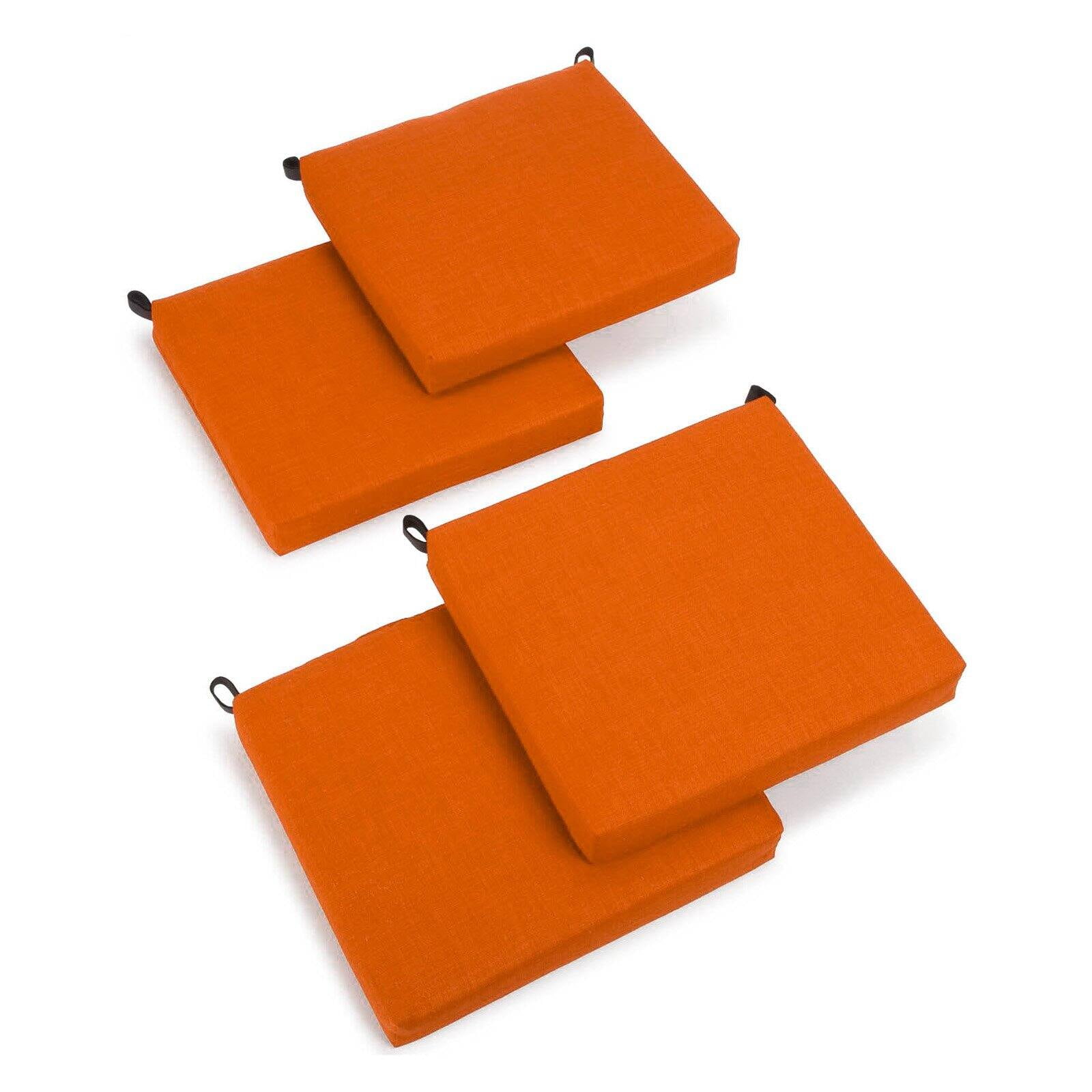 Picture of Blazing Needles 93454-4CH-REO-SOL-13 20 x 19 in. Solid Outdoor Spun Polyester Chair Cushions&#44; Tangerine Dream - Set of 4
