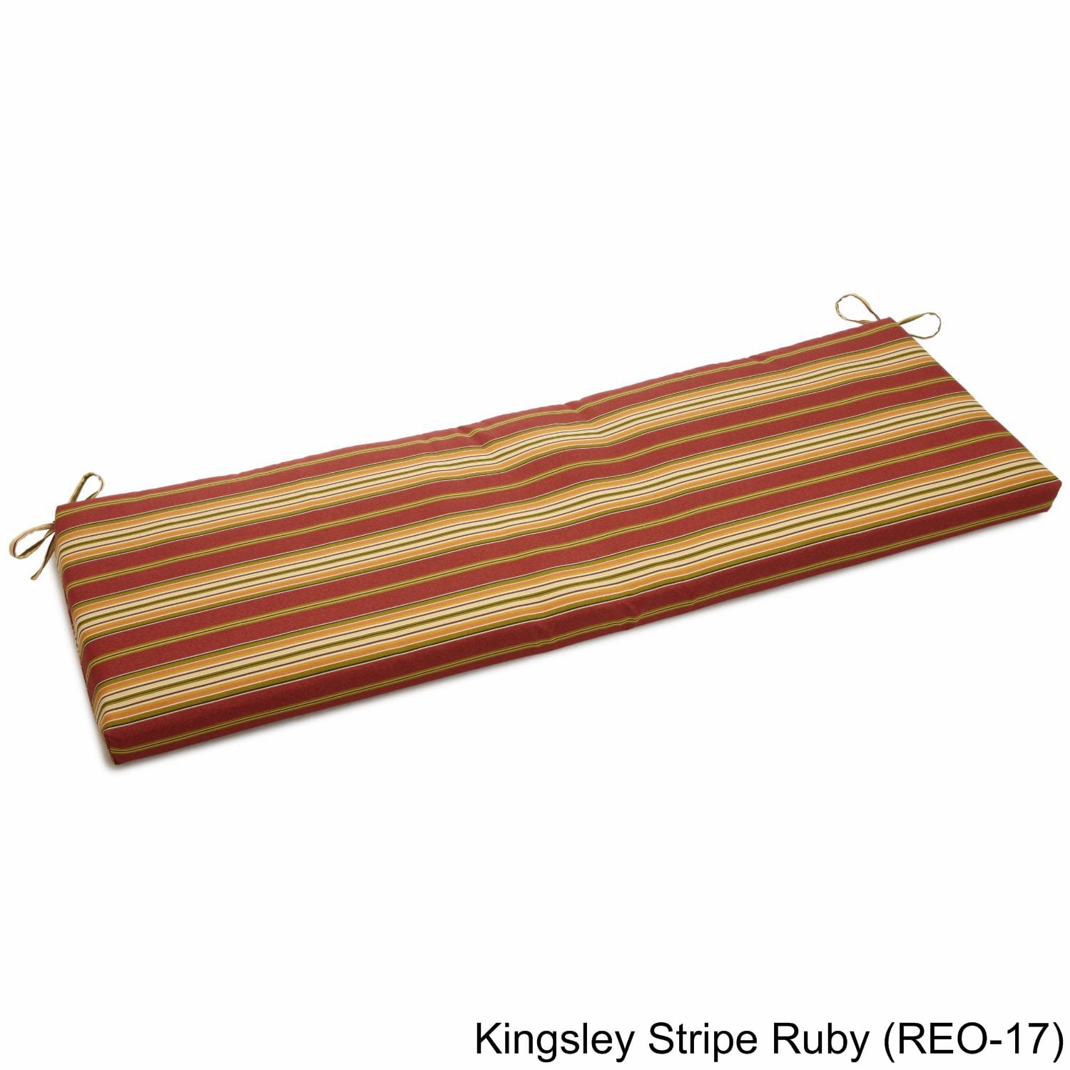 960X19-REO-17 60 x 19 in. Patterned Outdoor Spun Polyester Bench Cushion, Kingsley Stripe Ruby