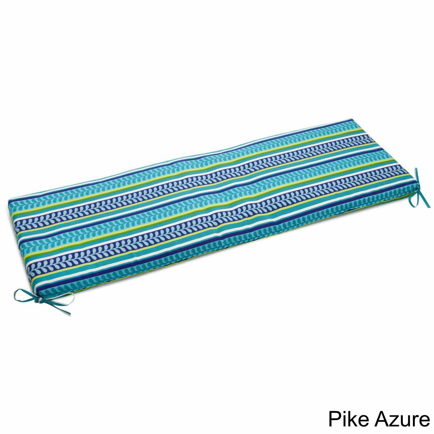 60 x 19 in. Patterned Outdoor Spun Polyester Bench Cushion, Pike Azure