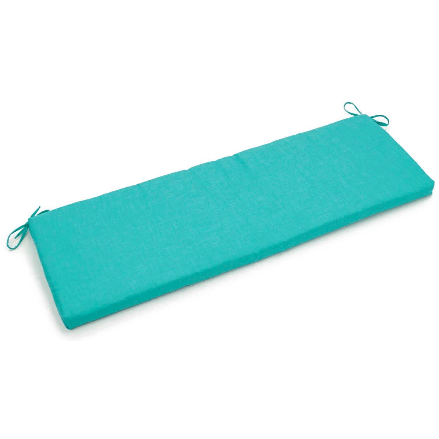 60 x 19 in. Solid Outdoor Spun Polyester Bench Cushion, Aqua Blue