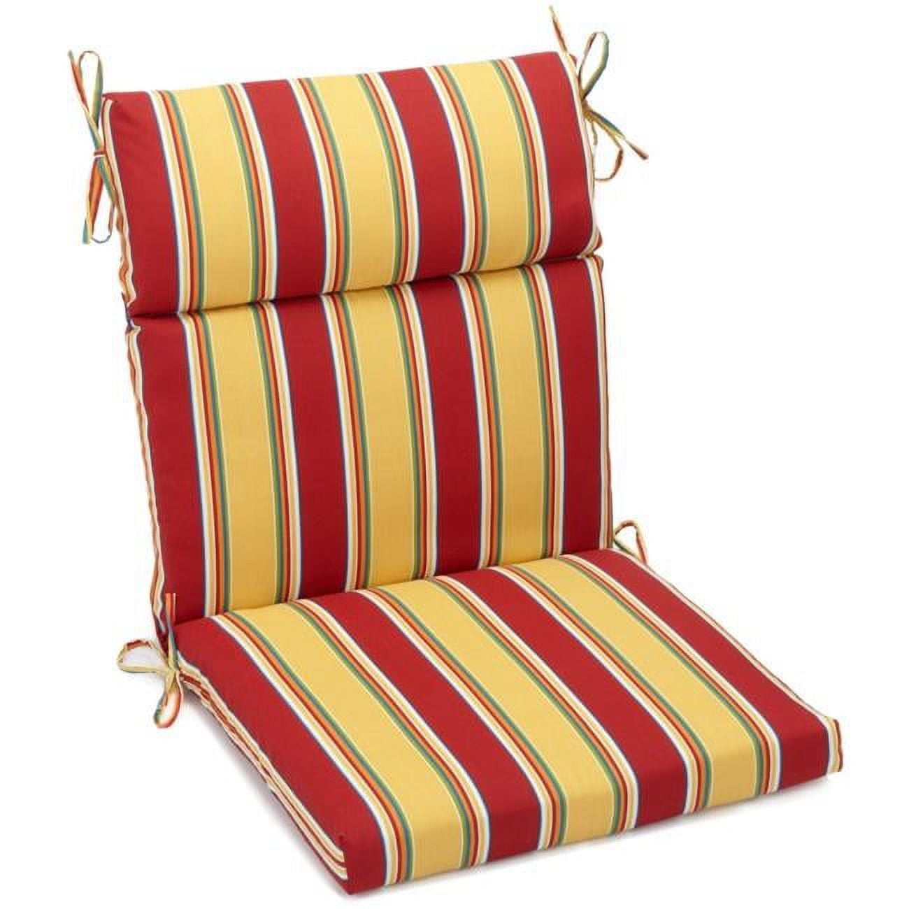 Picture of Blazing Needles 918X38FP-S1-REO-27 18 x 38 in. Spun Polyester Patterned Outdoor Squared Chair Cushion, Haliwell Multi