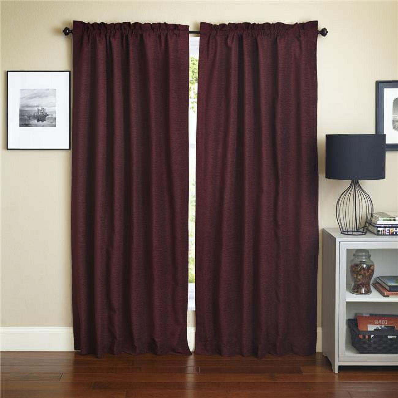 Picture of Blazing Needles DP-108X52-RP-JCH-08 Jacquard Chenille Indoor Curtains&#44; Bordeaux